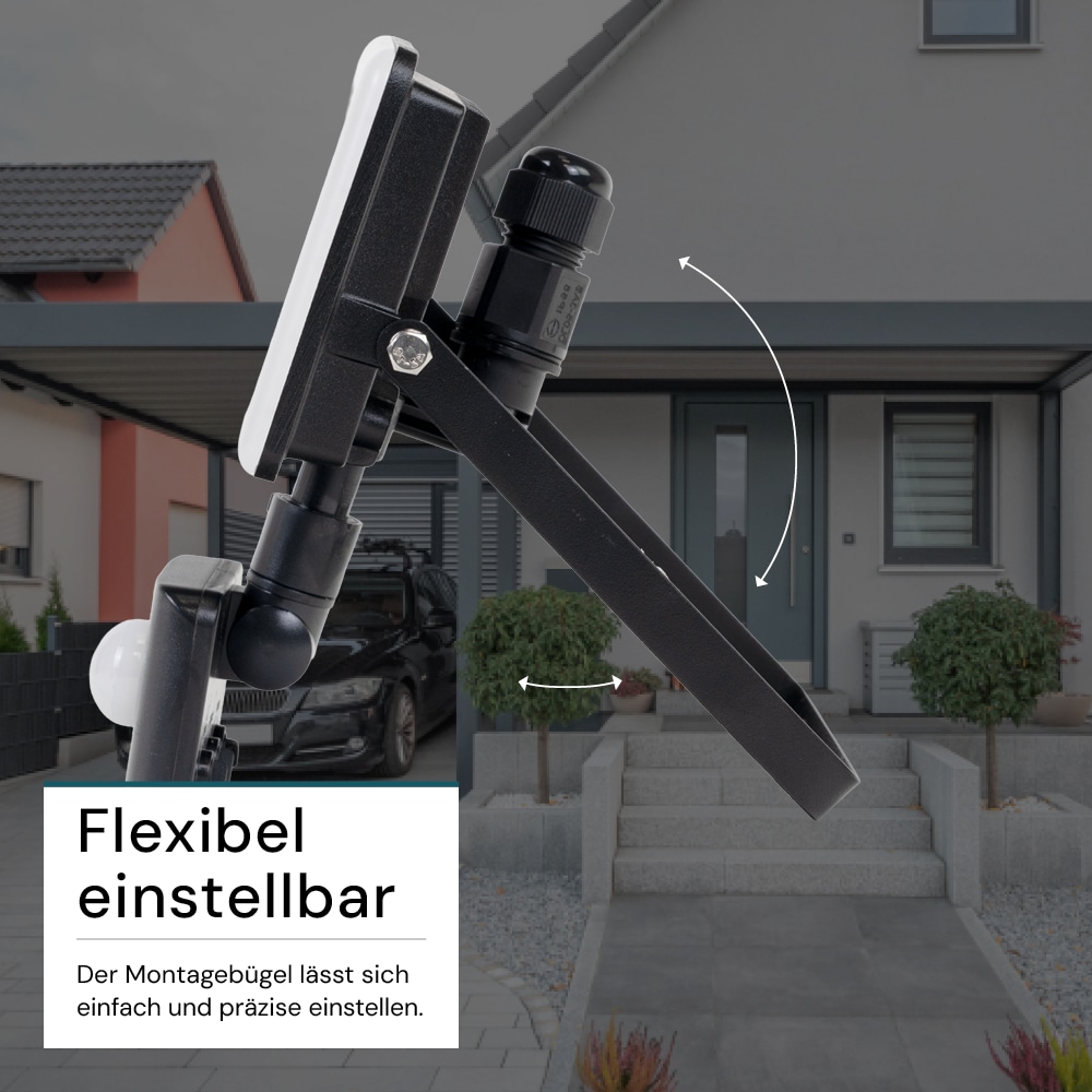 LED-Fluter LUXULA mit Bewegungsmelder, EEK: F, 20W, 2000lm, 4000K, schwarz