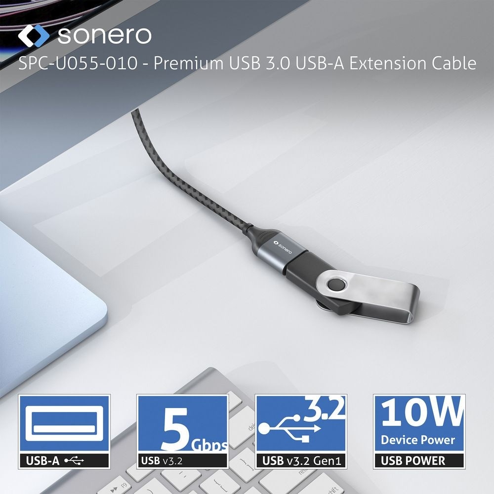 SONERO USB 3.0 Verlängerung SPC-U055-015 1,5m grau-schwarz