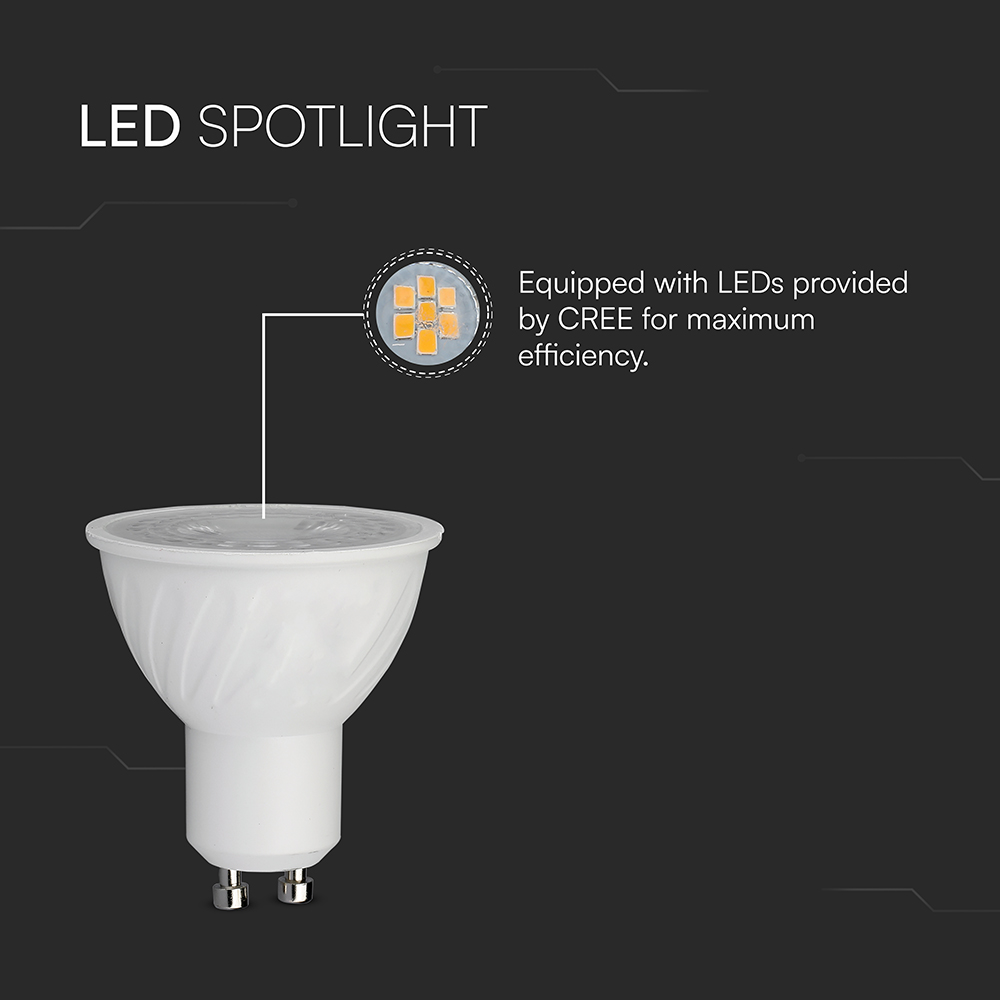 V-TAC LED-Lampe V-TAC VT-211956, 6W, EEK: F, 445lm, 3000 K, PAR16, GU10, 38°, dimmbar