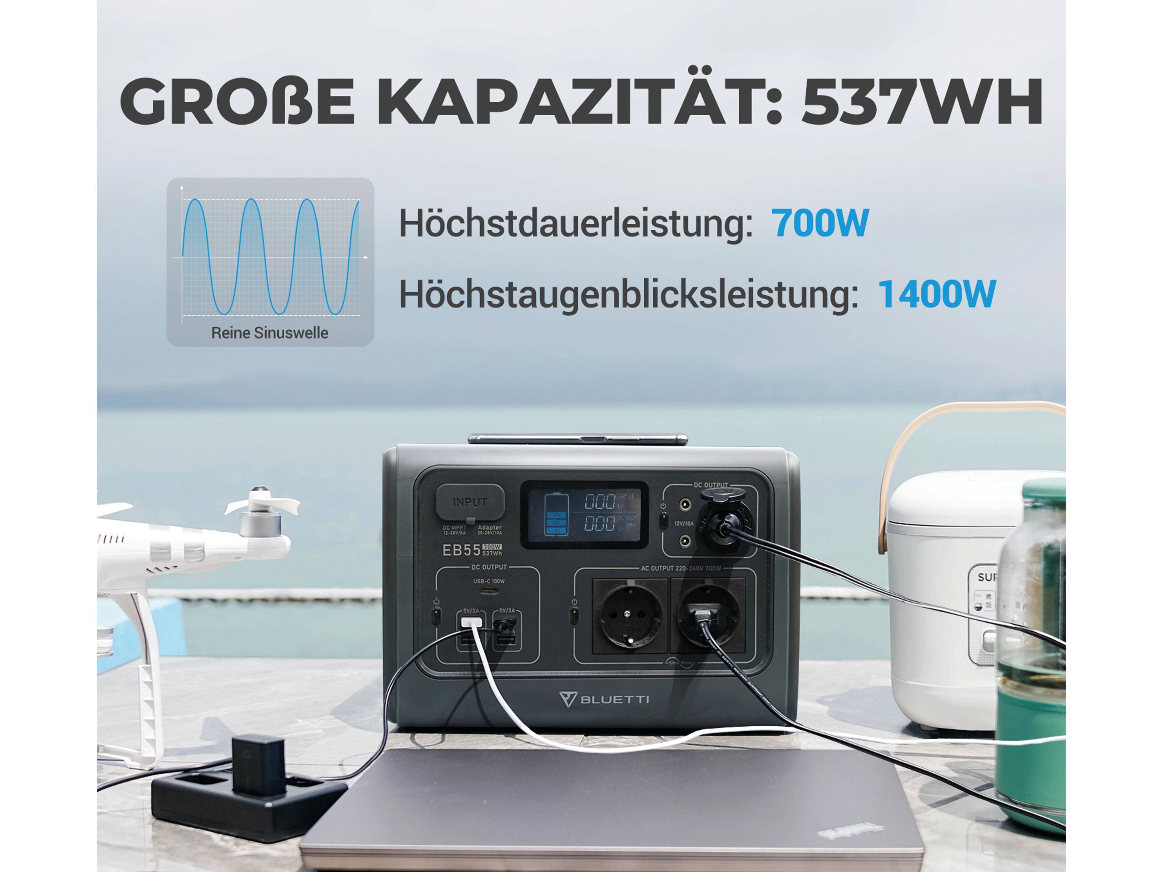 BLUETTI Powerstation EB55, 700 W BLUETTI Powerstation EB55, 700 W