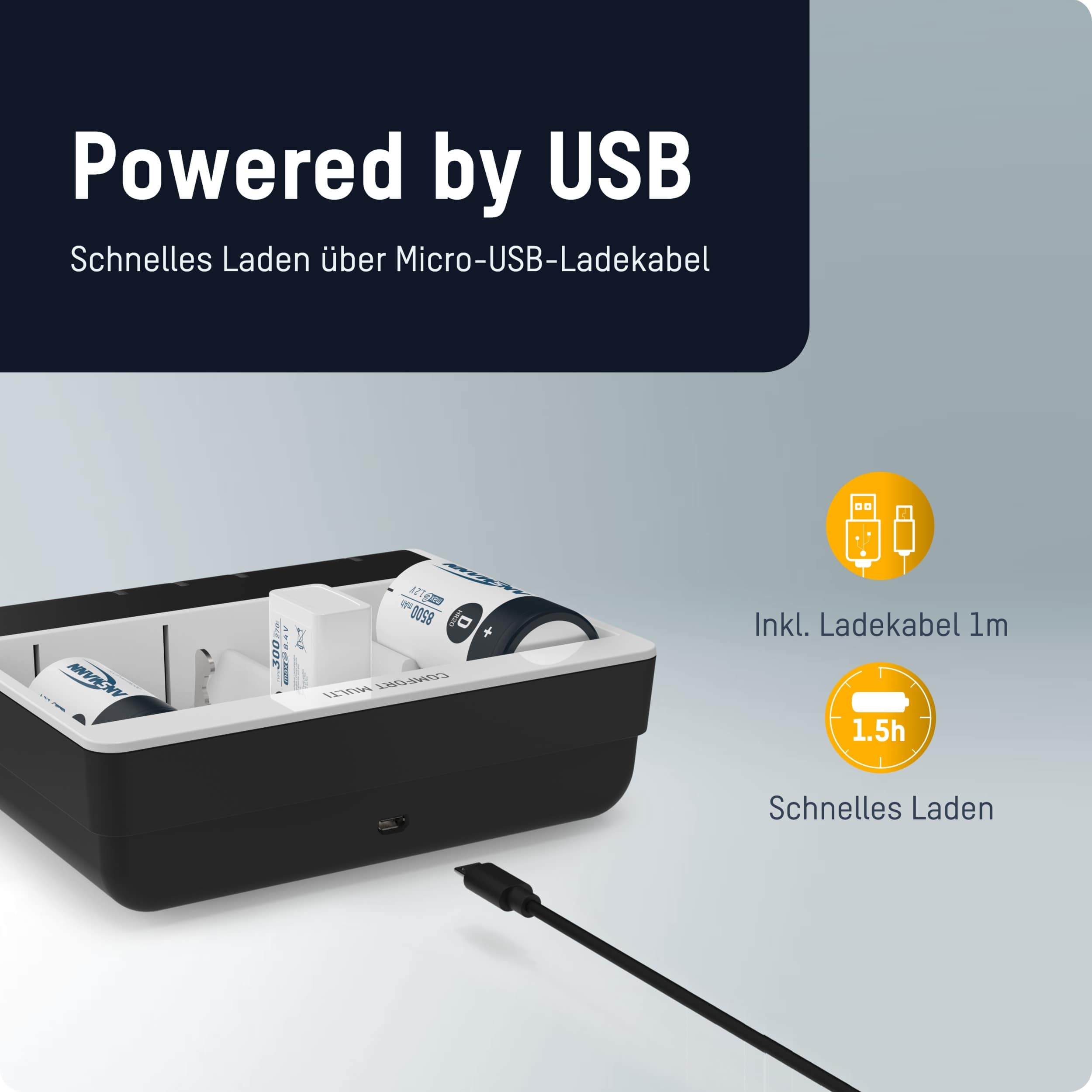 ANSMANN Ladegerät Comfort Multi, mit USB-Eingang