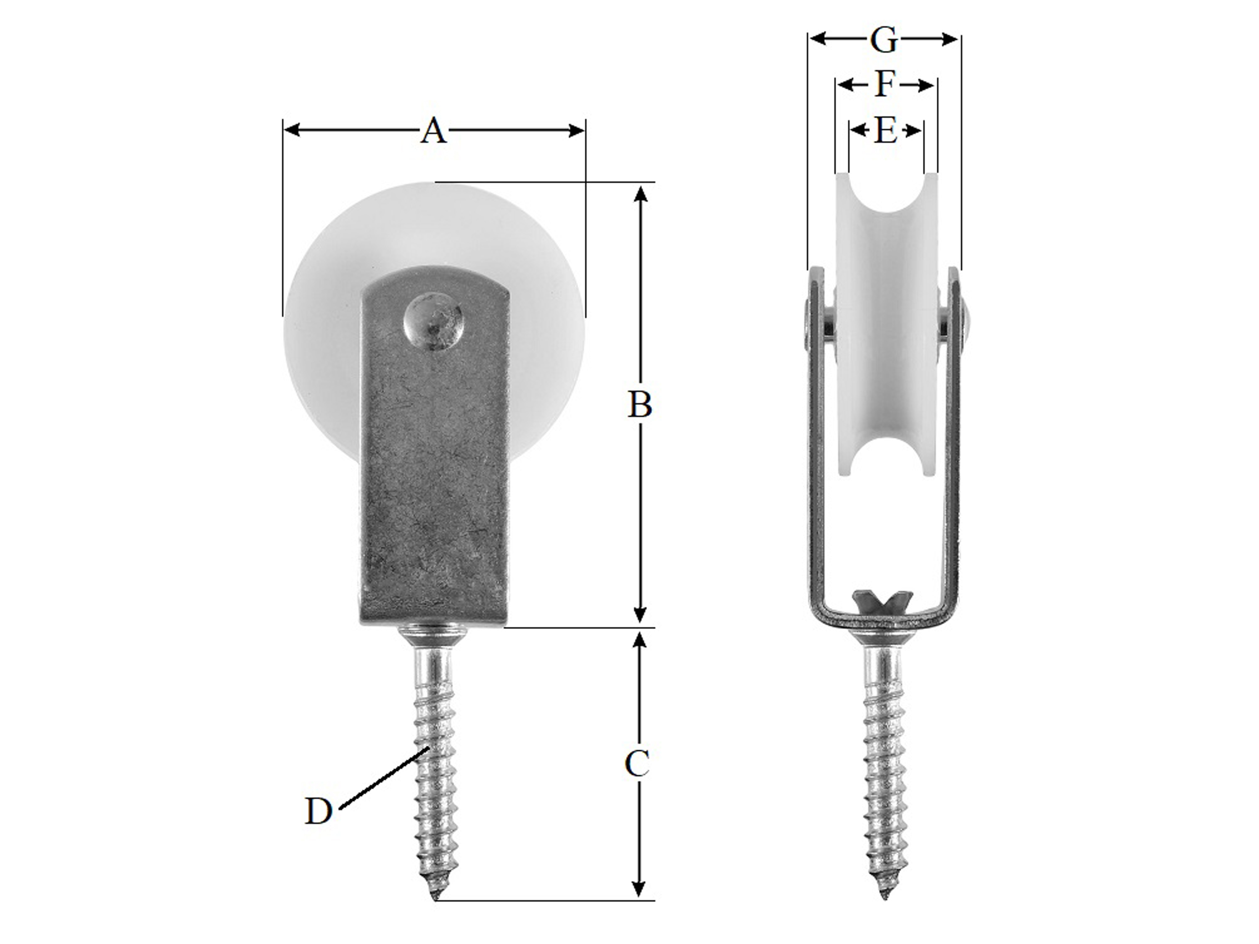 Umlenkrolle, Stahl, 50 mm, bis 30 kg Belastung Umlenkrolle, Stahl, 50 mm, bis 30 kg Belastung