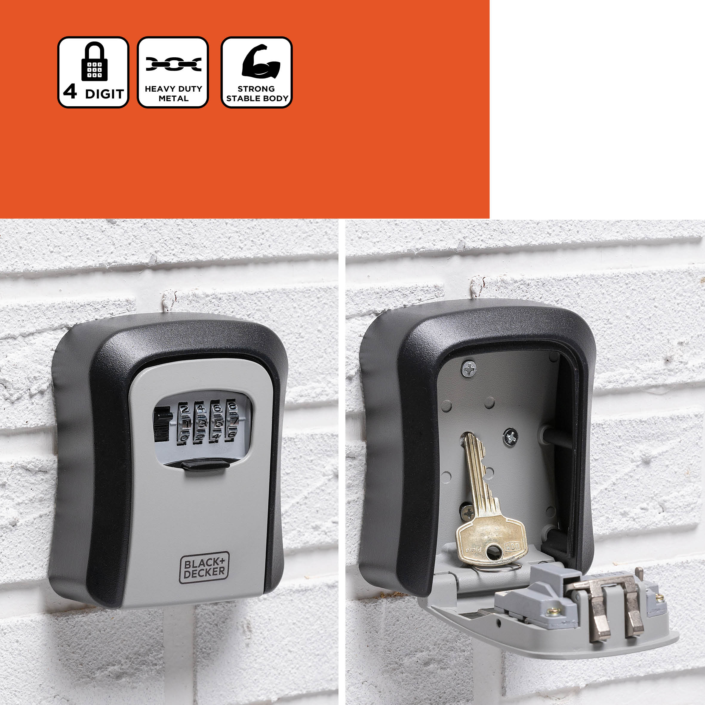 Schlüsselsafe, BLACK+DECKER, mit Zahlenschloss