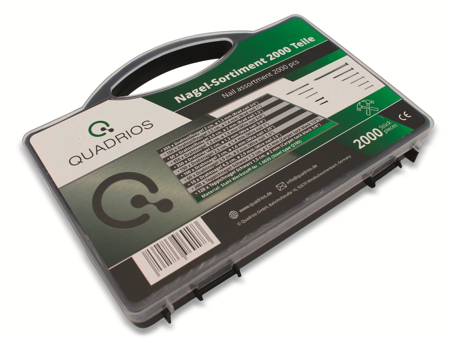 QUADRIOS Nagel- Set 2103SA044, 195 Mpa, 430 N/qmm, 2000 Stück QUADRIOS Nagel- Set, 2103SA044, 195 Mpa, 430 N/qmm, 2000 Stück