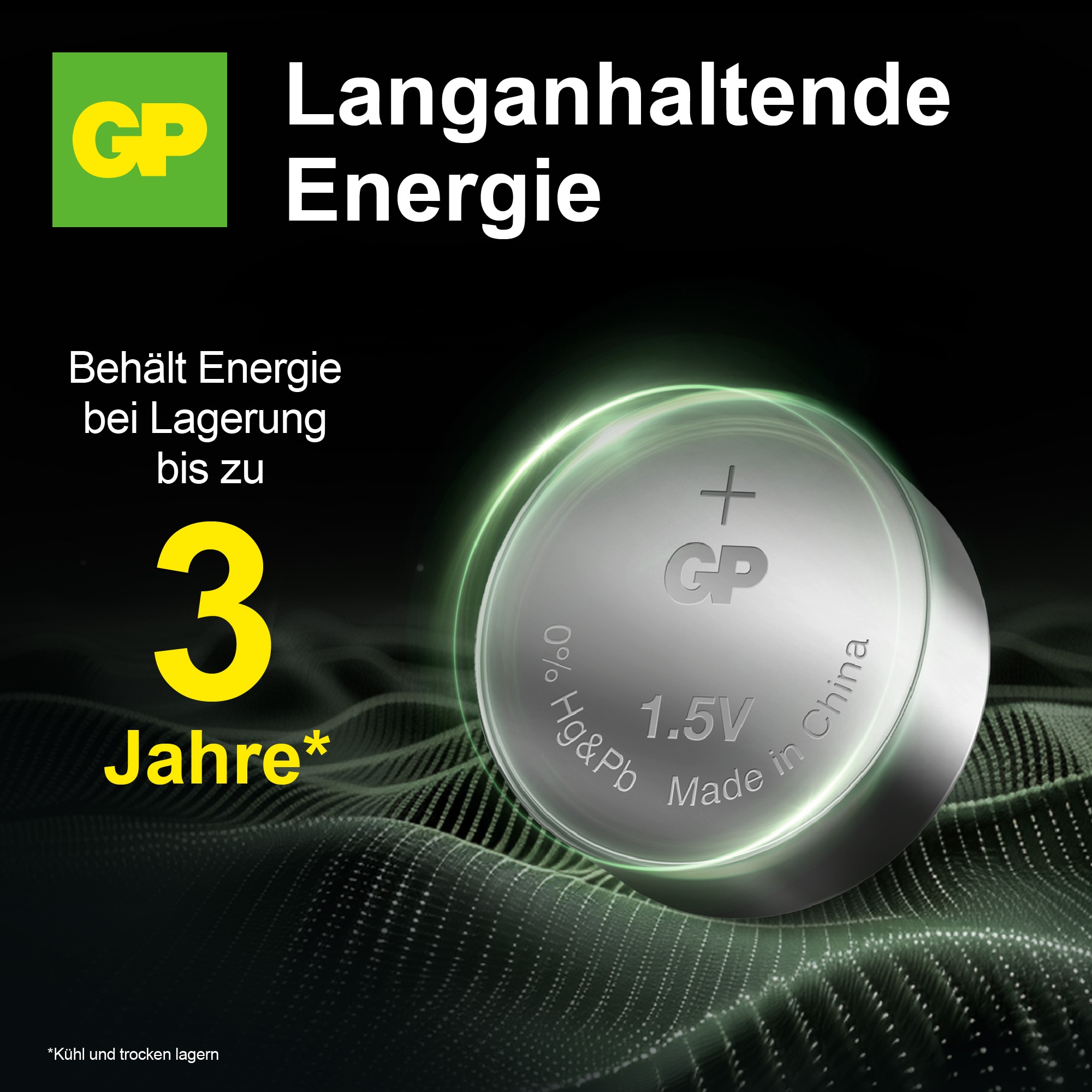 GP Knopfzelle LR44, Alkaline, 1,5 V-, 10 Stück