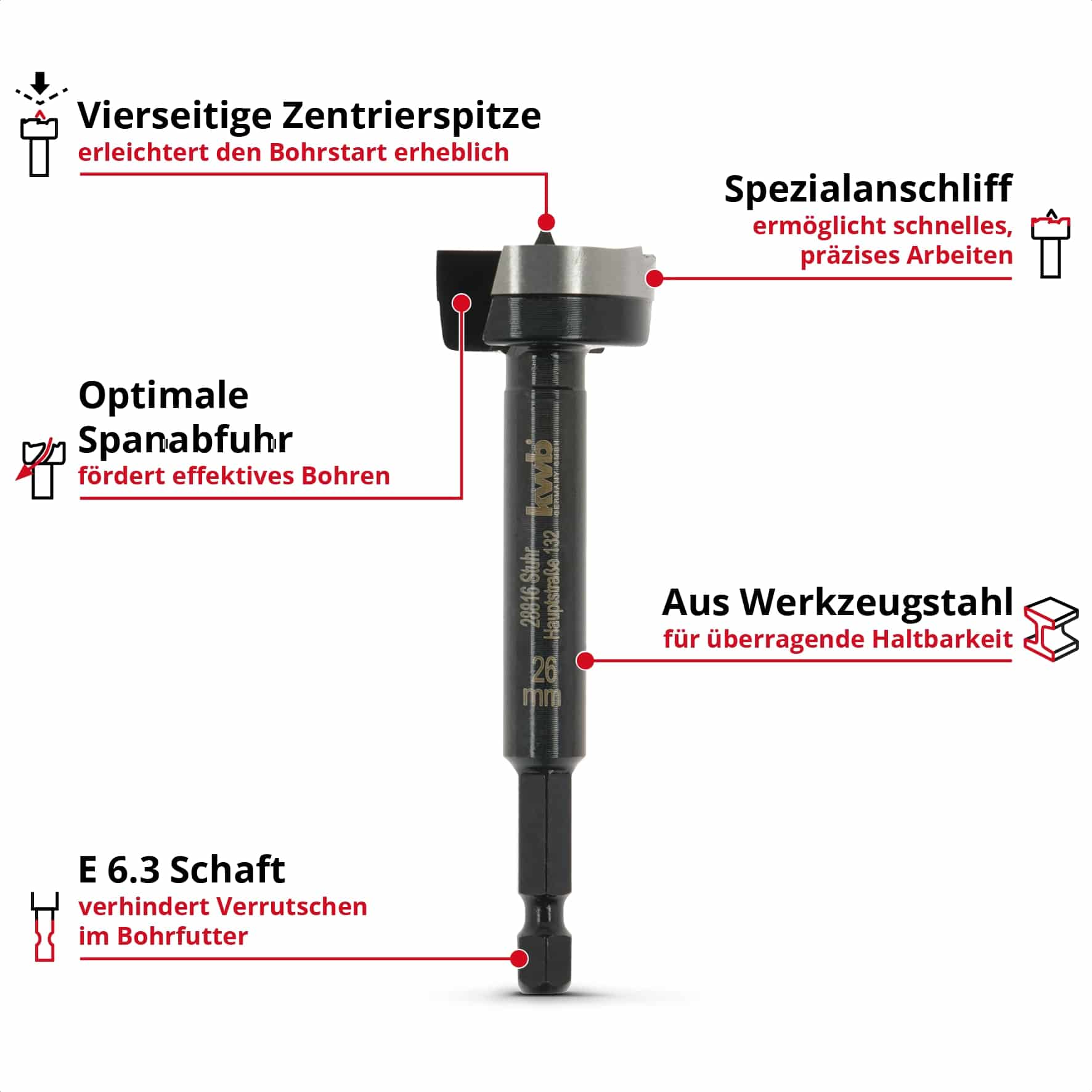 KWB Forstnerbohrer, 706426, 26 mm KWB Forstnerbohrer, 706426, 26 mm