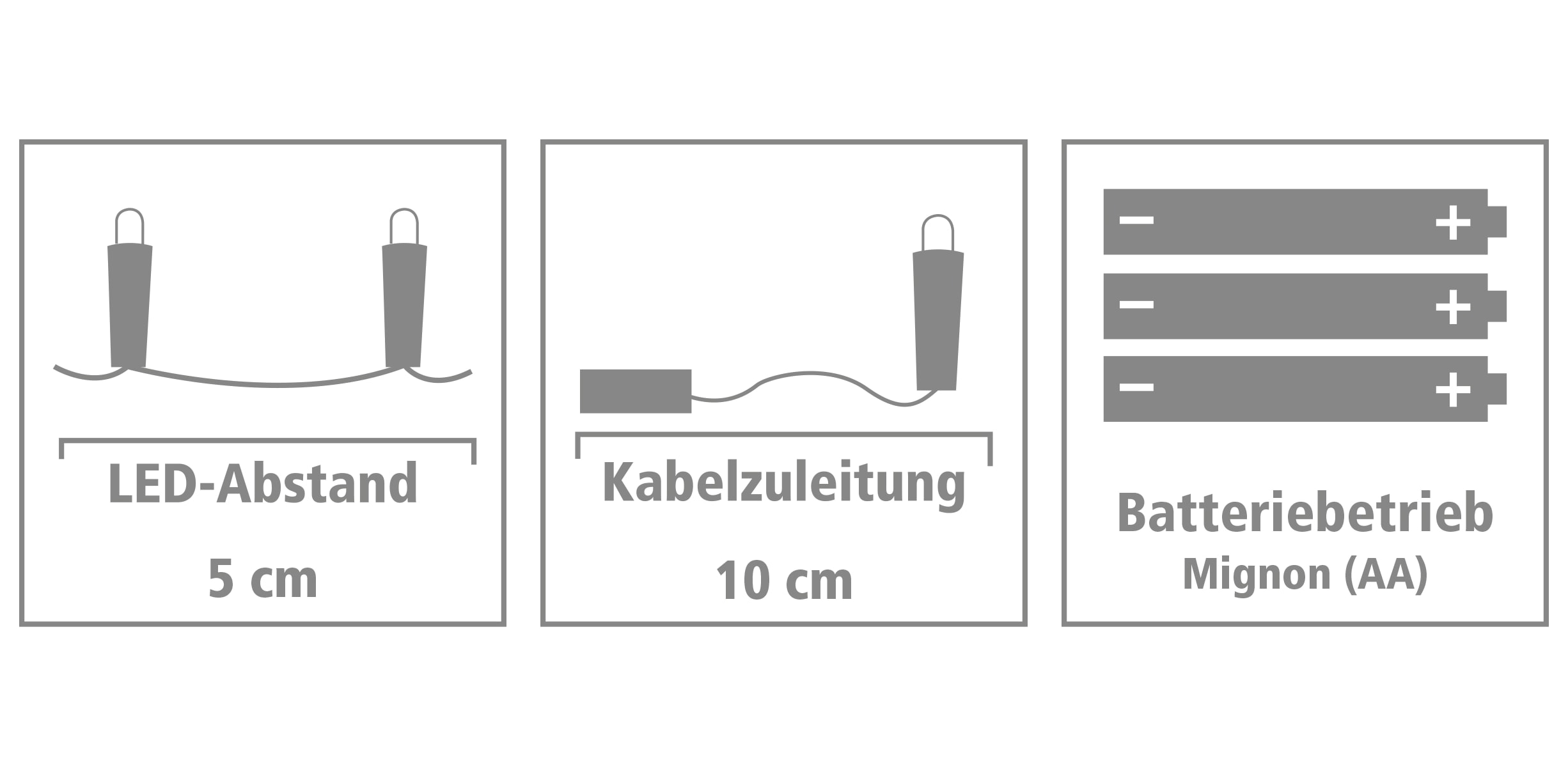 LED-Lichterkette, Silberdraht, 80 LEDs, kaltweiß, Batteriebetrieb