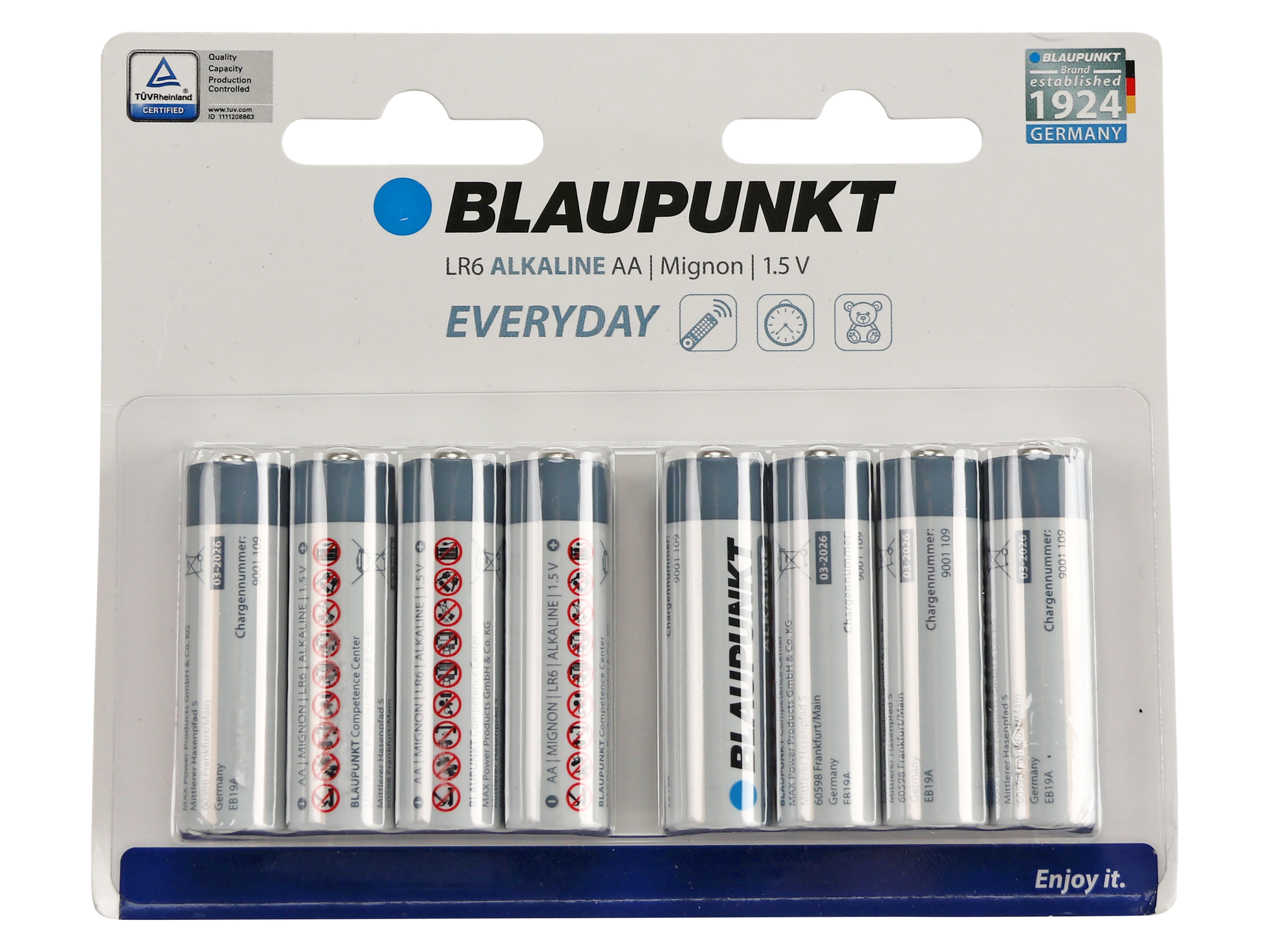 BLAUPUNKT Mignon-Batterie, EVERYDAY, Alkaline, 8 Stück