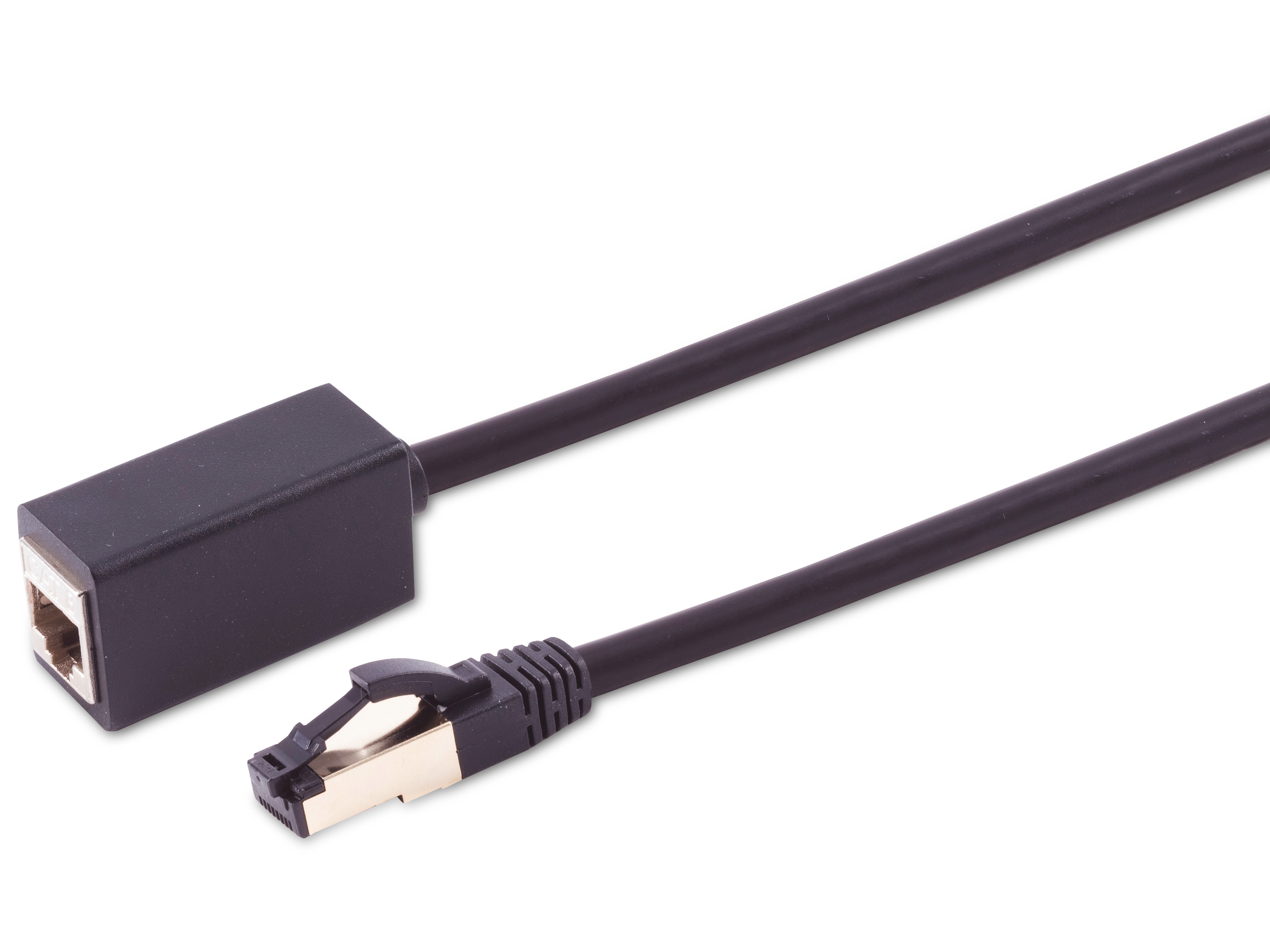 CAT8.1 RJ-45 Verlängerung, LSZH, schwarz, 5,0 m CAT8.1 RJ-45 Verlängerung, LSZH, schwarz, 5,0 m