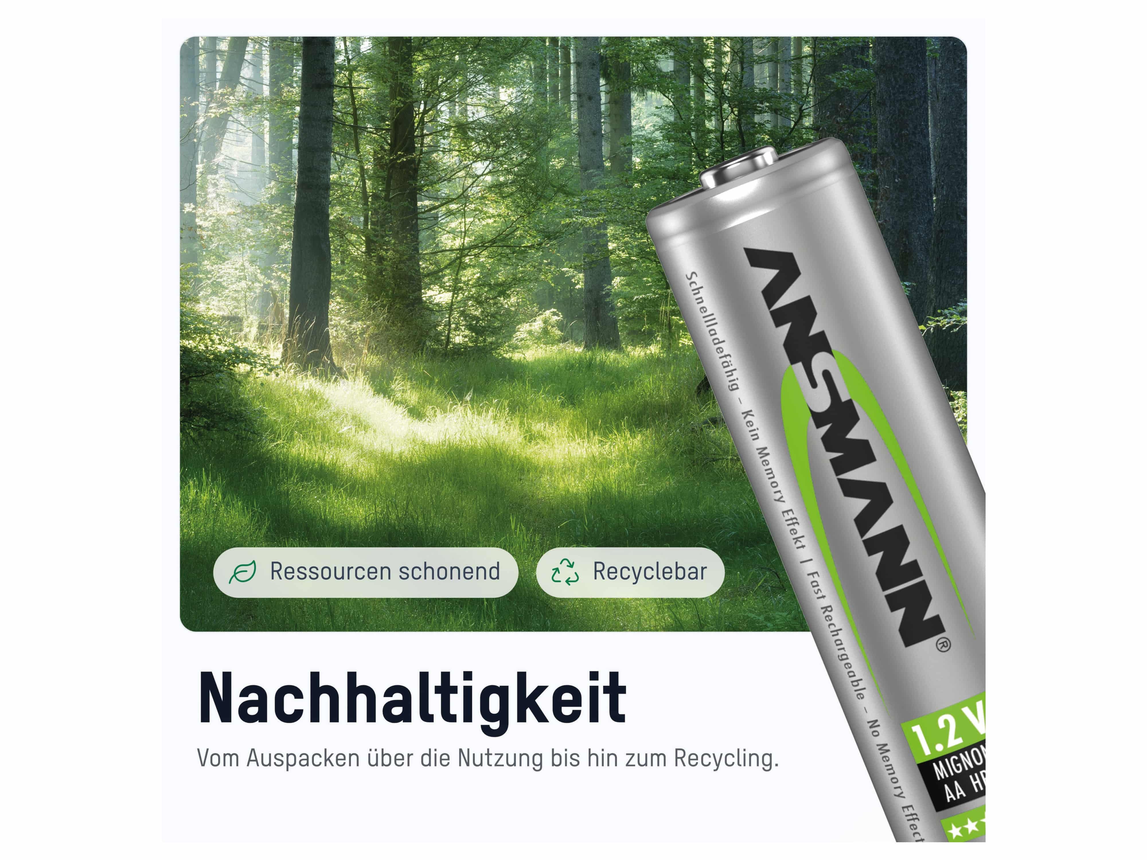 ANSMANN Solar NiMH Akku Mignon AA 800 mAh maxE 2-Stück