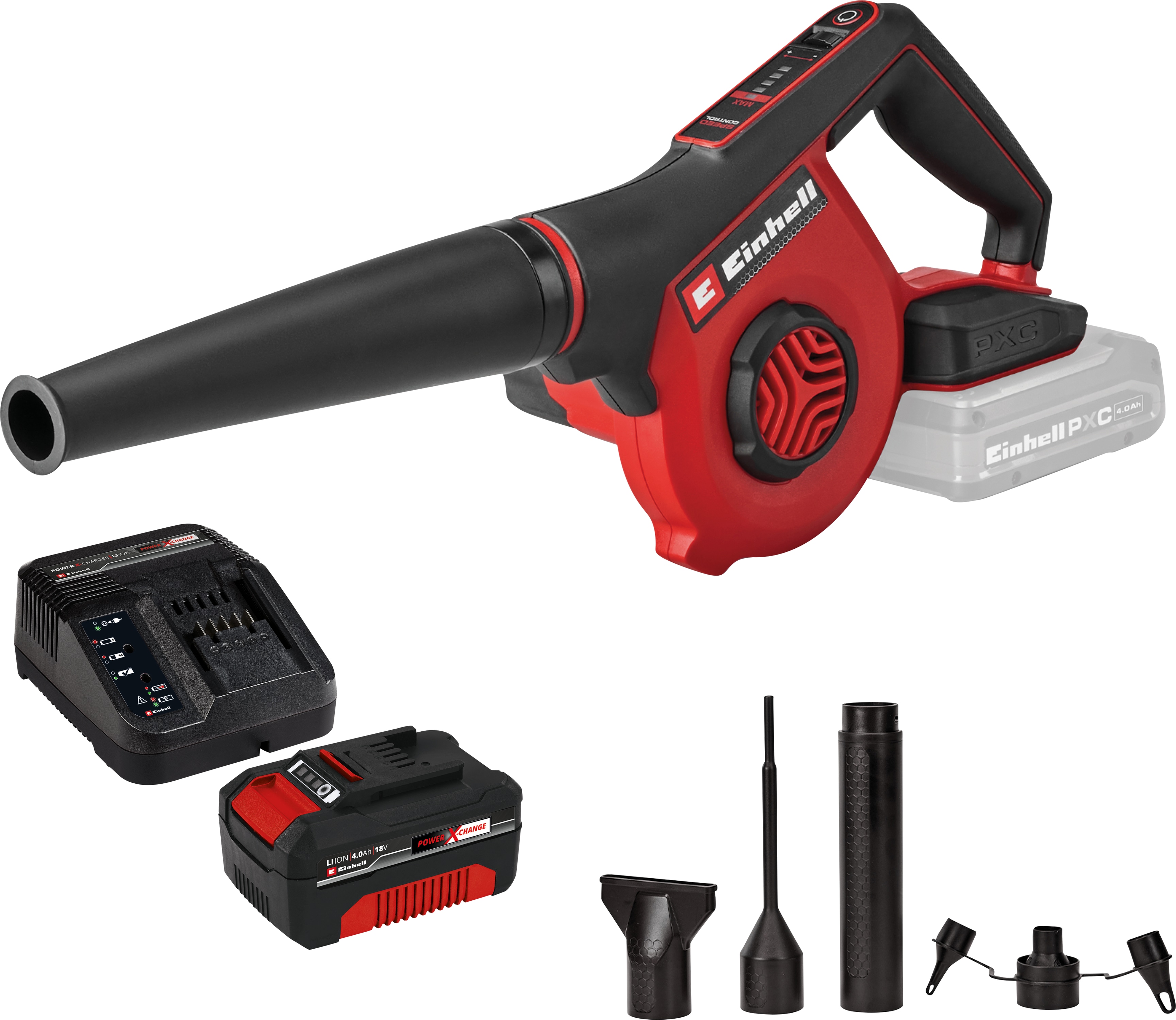 EINHELL Akku-Bläser TE-CB 18/270 Li+ + Starterkit 4,0 Ah