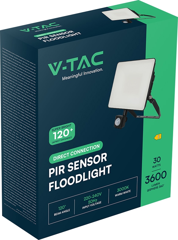 V-TAC LED-Fluter, VT-4919-FC, EEK: E, 20 W, 2400 lm, 6500 K, IP65, kaltweiß