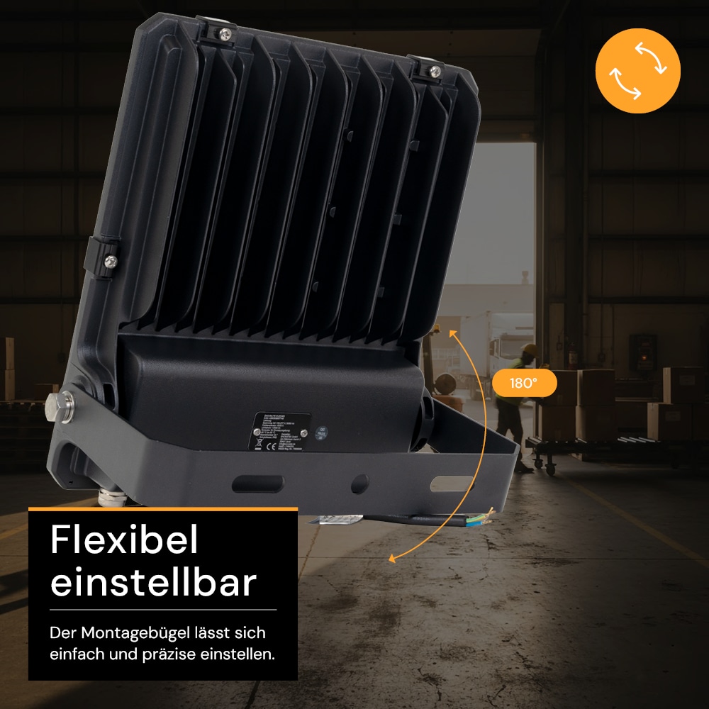 ENOVALITE LED-Fluter PRO, EEK: D, 100W, 13000lm, 4000K, schwarz