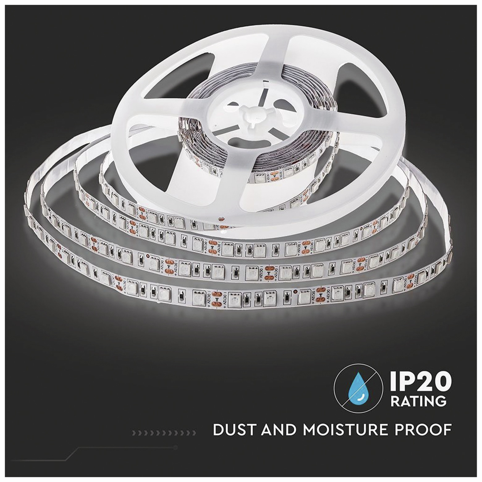 LED-Strip VT-5050 (2122), 300 LEDs, 5 m, 12V, 3000 K