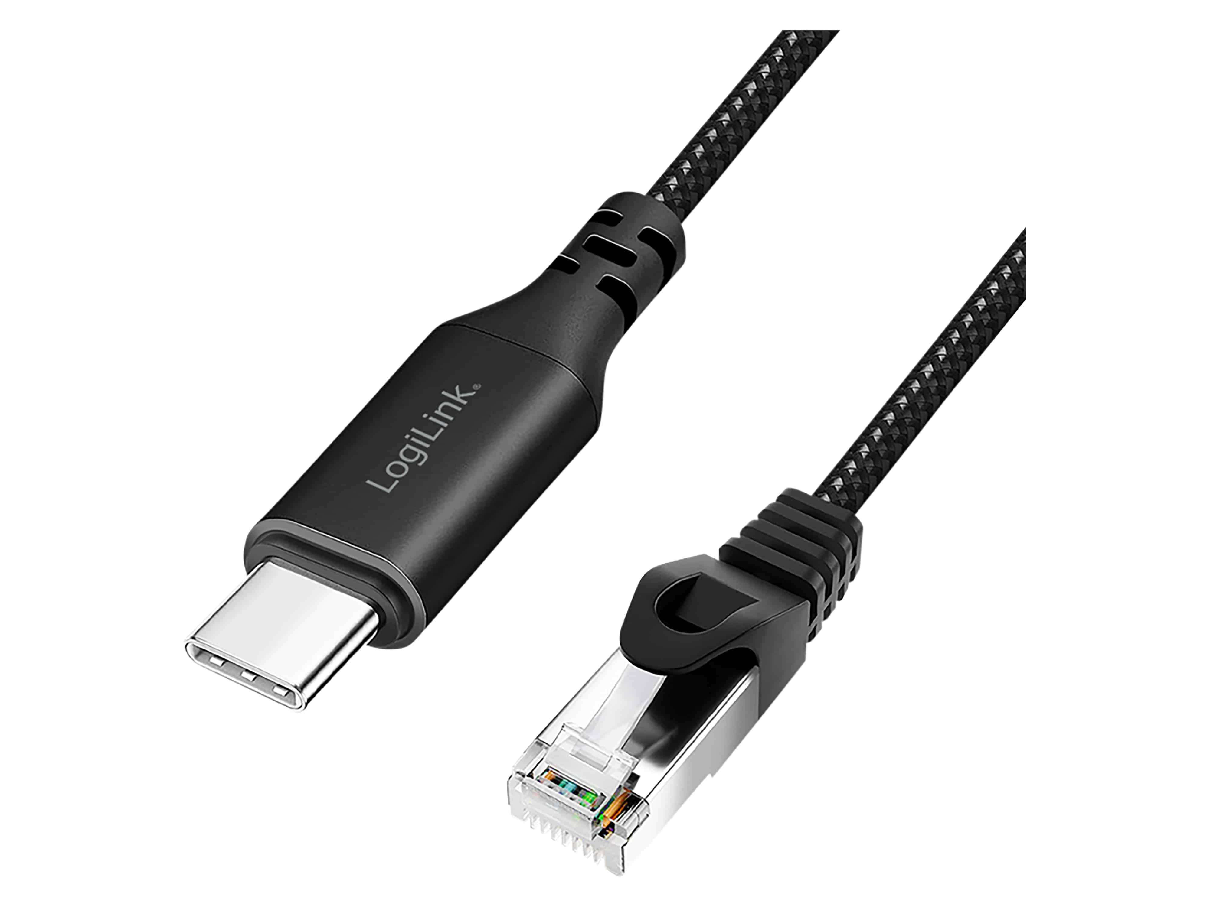 LOGILINK USB-C Ethernet-Kabel CAT6 CU0410 USB-C 3.2 auf RJ 45 1m