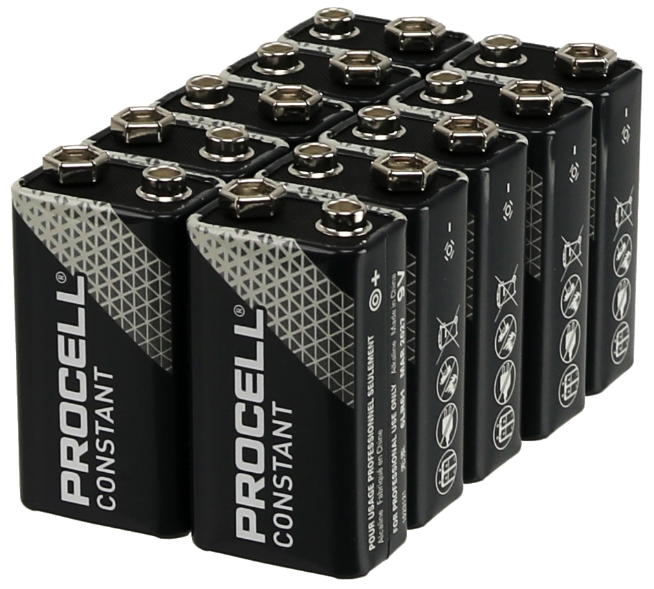 PROCELL 9V-Blockbatterien Alkaline, 10 Stück