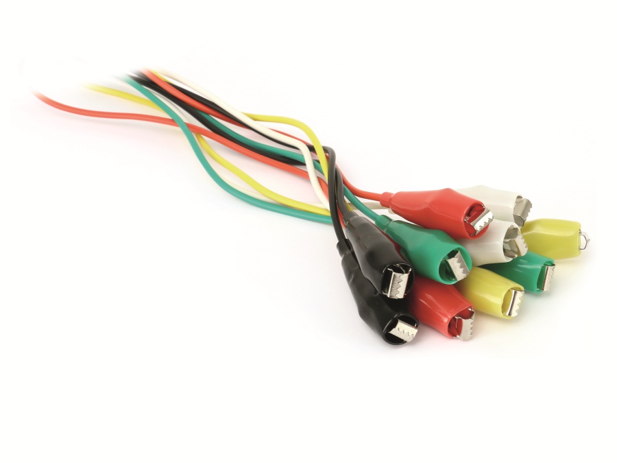 Messleitungen mit Abgreifklemmen, 0,75 mm², 1 m, 5 Stück Messleitungen mit Abgreifklemmen, 0,75 mm², 1 m, 5 Stück