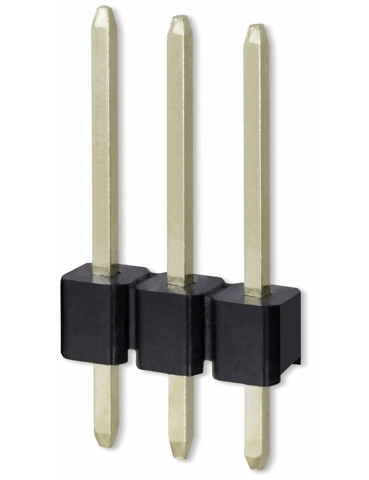 Stiftleiste, 1 x 3, 2,54 mm, gerade, 0,8µ Au (Gold), 5 Stück