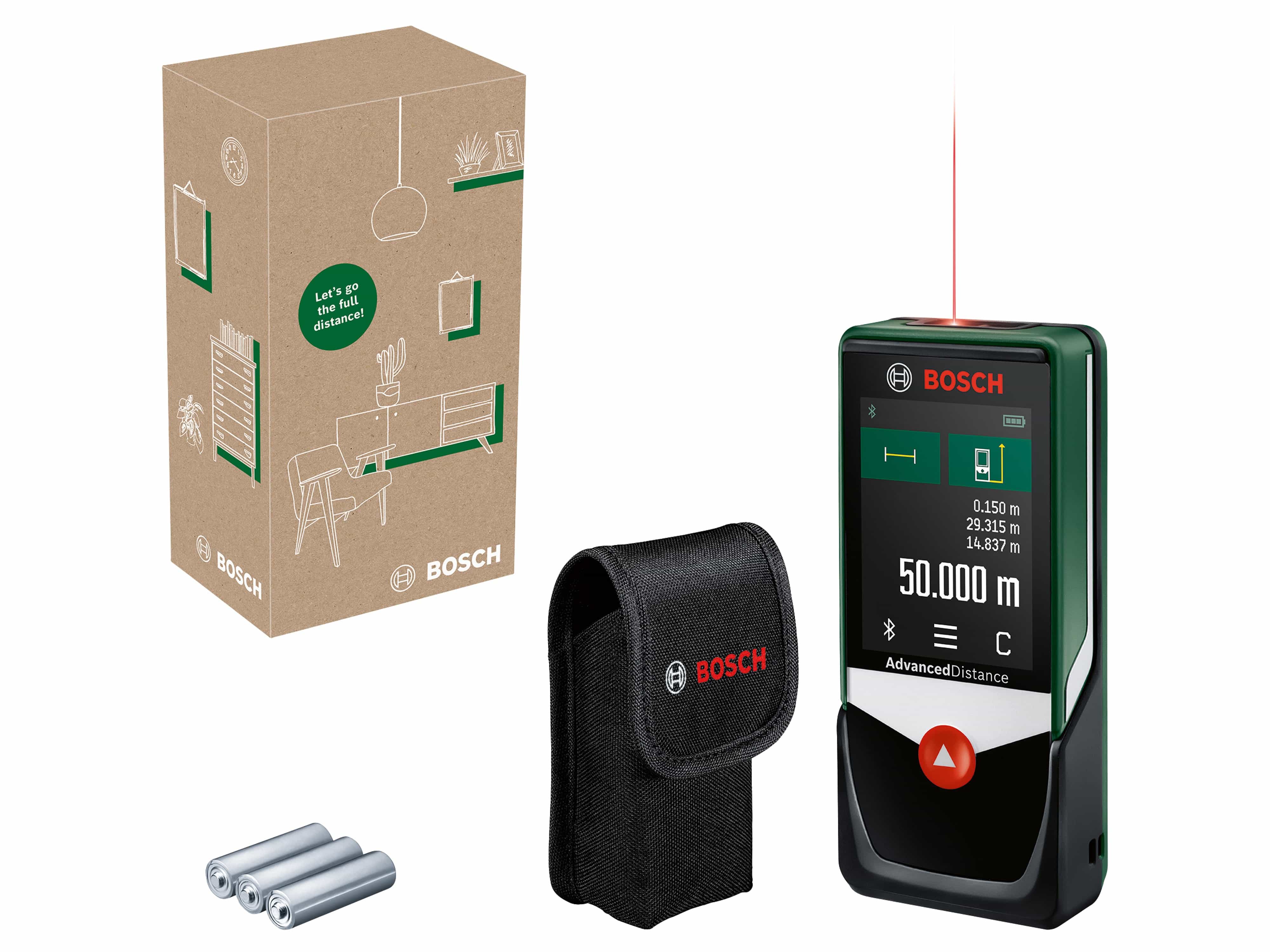 BOSCH Digitaler Laser-Entfernungsmesser AdvancedDistance 50 C, 06036722Z0 BOSCH Digitaler Laser-Entfernungsmesser AdvancedDistance 50 C, 06036722Z0