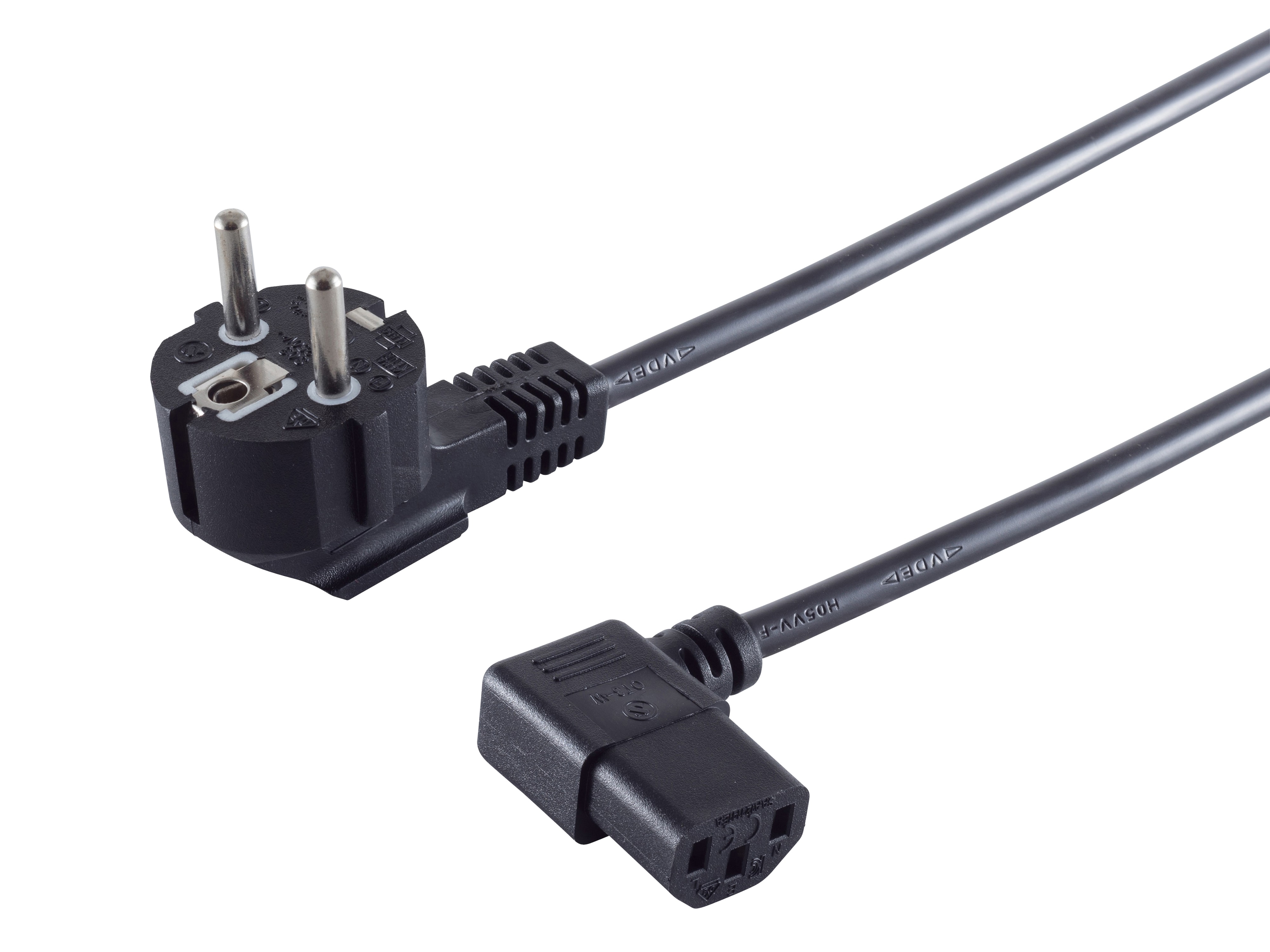 S-IMPULS Kaltgerätekabel Schutzkontaktstecker abgewinkelt - Kaltgerätebuchse abgewinkel 1,8m schwarz S-IMPULS Kaltgerätekabel Schutzkontaktstecker abgewinkelt - Kaltgerätebuchse abgewinkel 1,8m schwarz