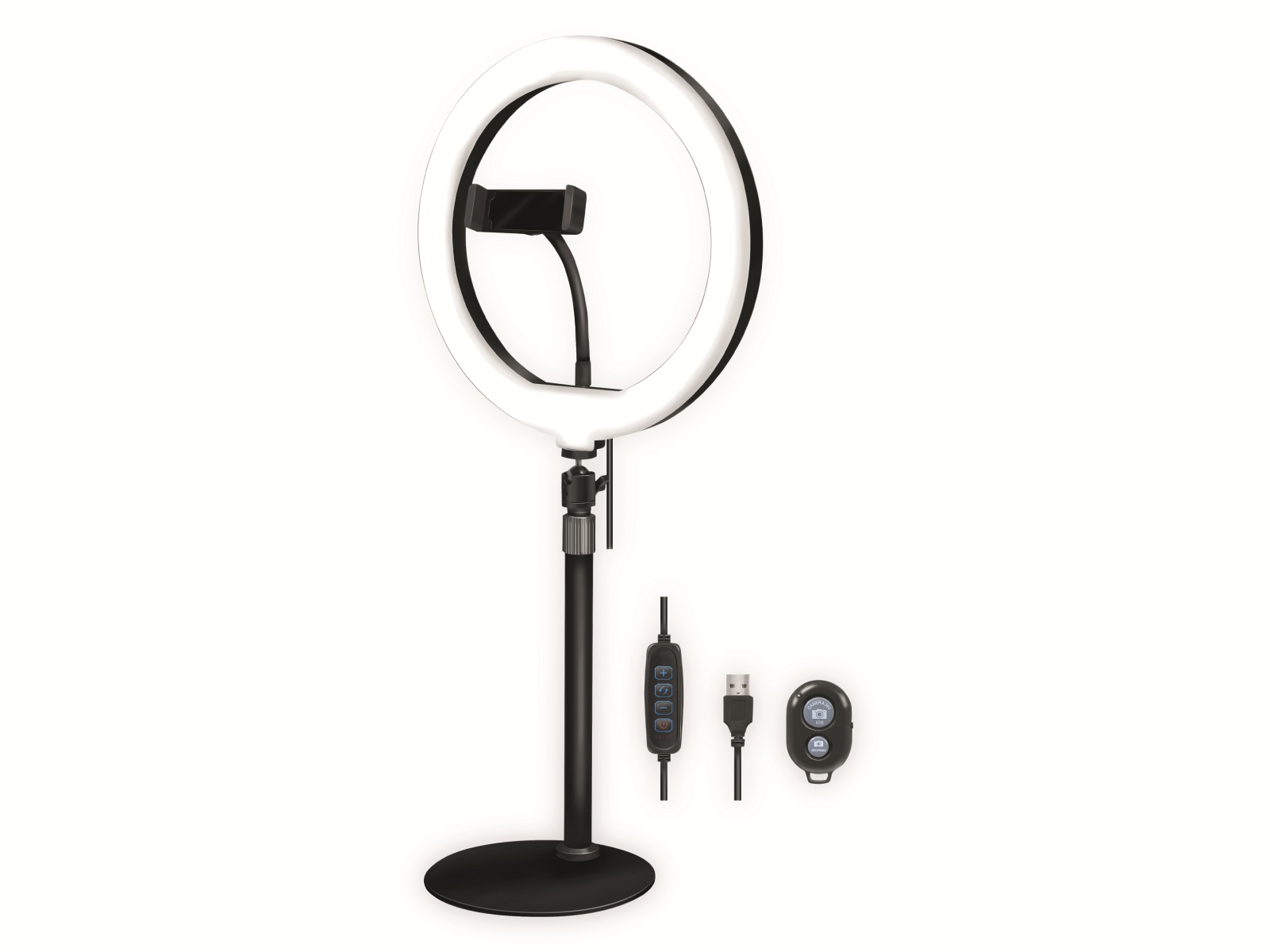 LOGILINK Smartphone-LED-Ringlicht AA0152, Ø25cm, Stativ, Fernauslöser, Lichtregler LOGILINK Smartphone-LED-Ringlicht AA0152, Ø25cm, Stativ, Fernauslöser, Lichtregler