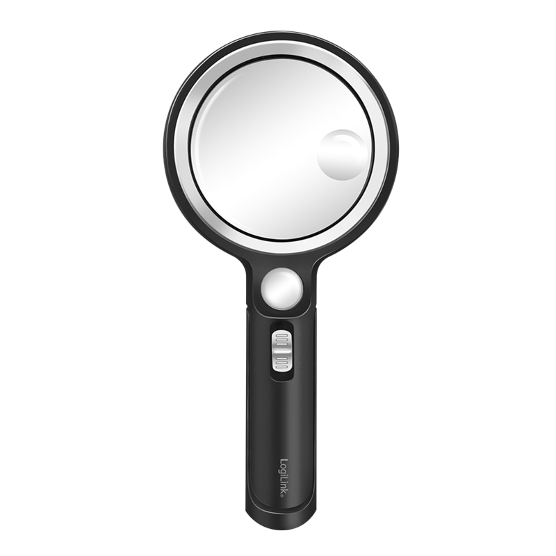 LOGILINK LED-Leselupe WZ0075, 30 LEDs, Ø 90 mm, schwarz