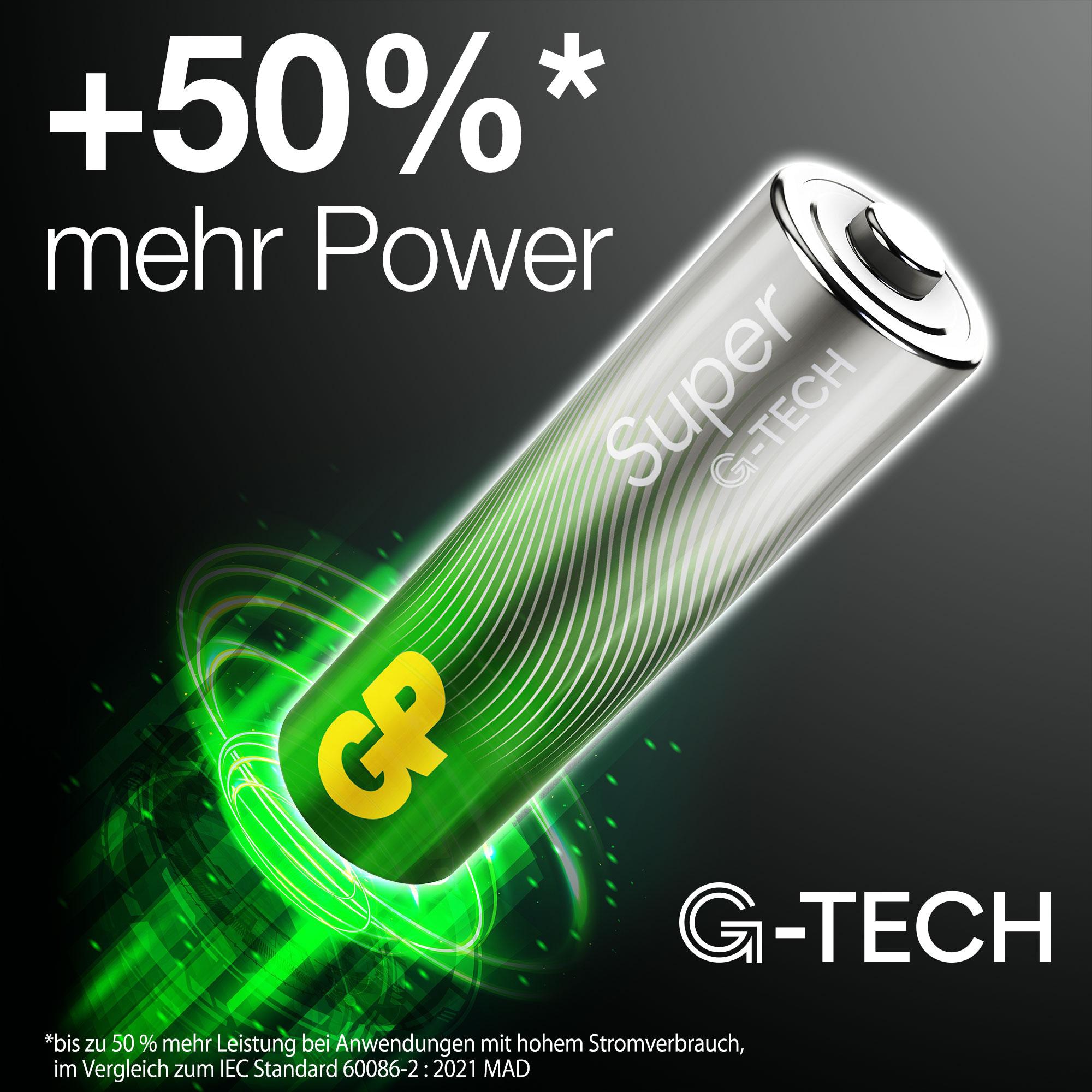 GP Super Alkaline, AA Mignon Batterie, 1,5 V, 40 Stück GP Mignon-Batterie SUPER Alkaline, AA LR06 , 40 Stück