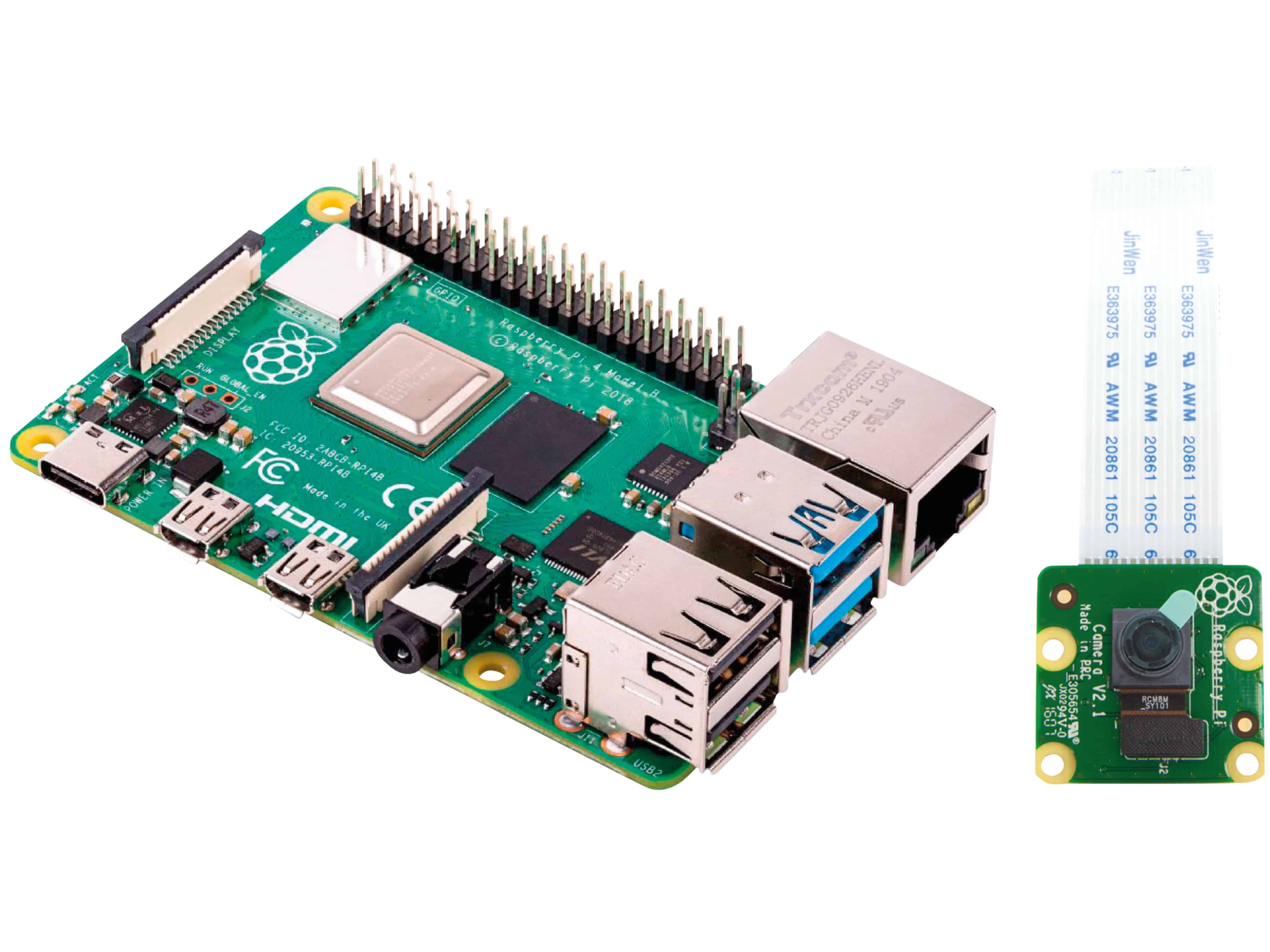 Raspberry Pi Bundle, Pi 4 Model B 2GB + Kameramodul V2 Raspberry Pi Bundle, Pi 4 Model B 2GB + Kameramodul V2
