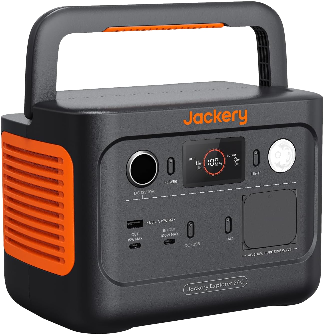 JACKERY Powerstation Explorer 240 V2, LiFePO4, 256 Wh, 300 W, 5-Port, USB-C PD 100 W, faltbarer Tragegriff JACKERY Powerstation Explorer 240 V2, LiFePO4, 256 Wh, 300 W, 5-Port, USB-C PD 100 W, faltbarer Tragegriff