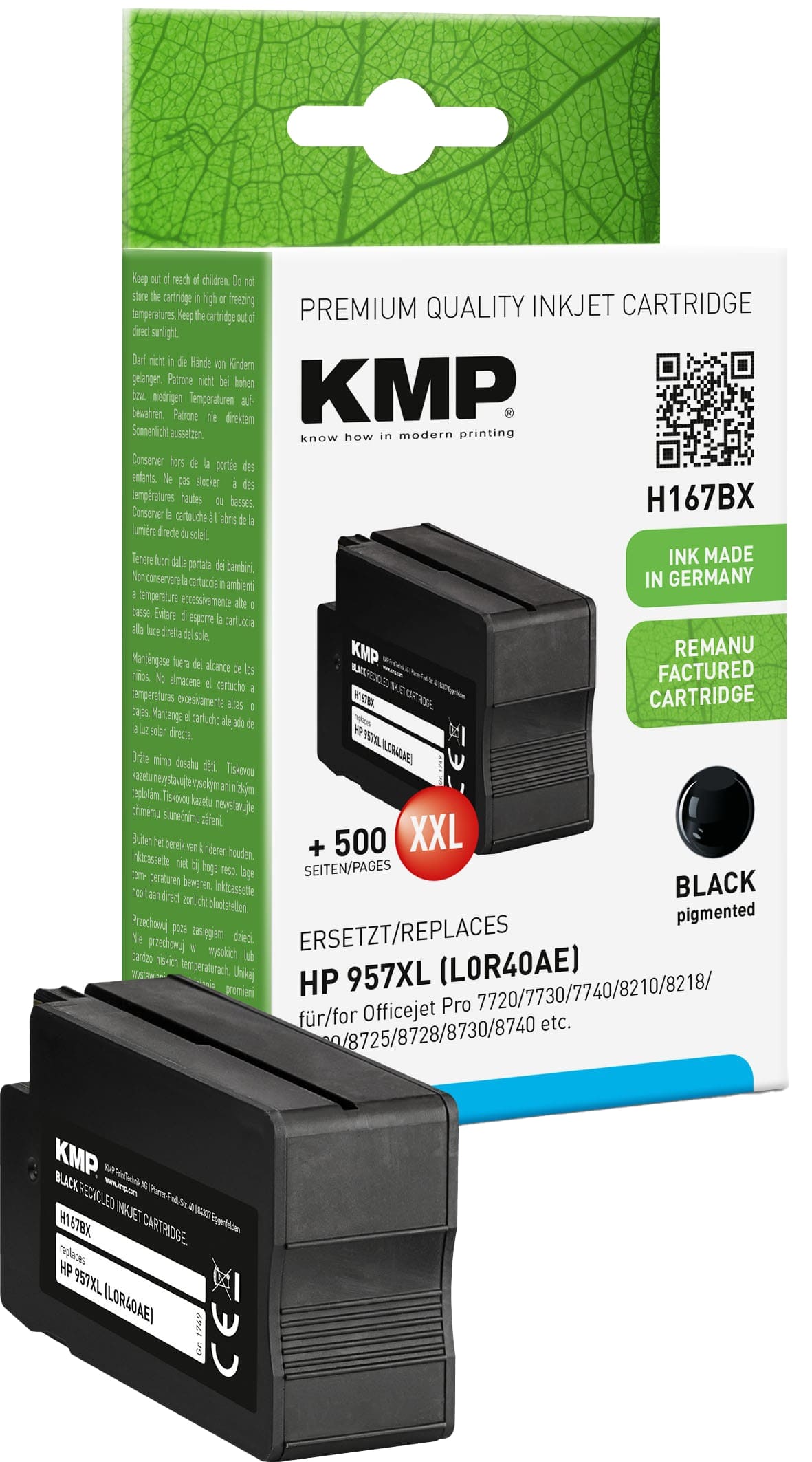 KMP Tintenpatrone H167BX schwarz ersetzt HP957XL (L0R40AE) KMP Tintenpatrone H167BX schwarz ersetzt HP957XL (L0R40AE)