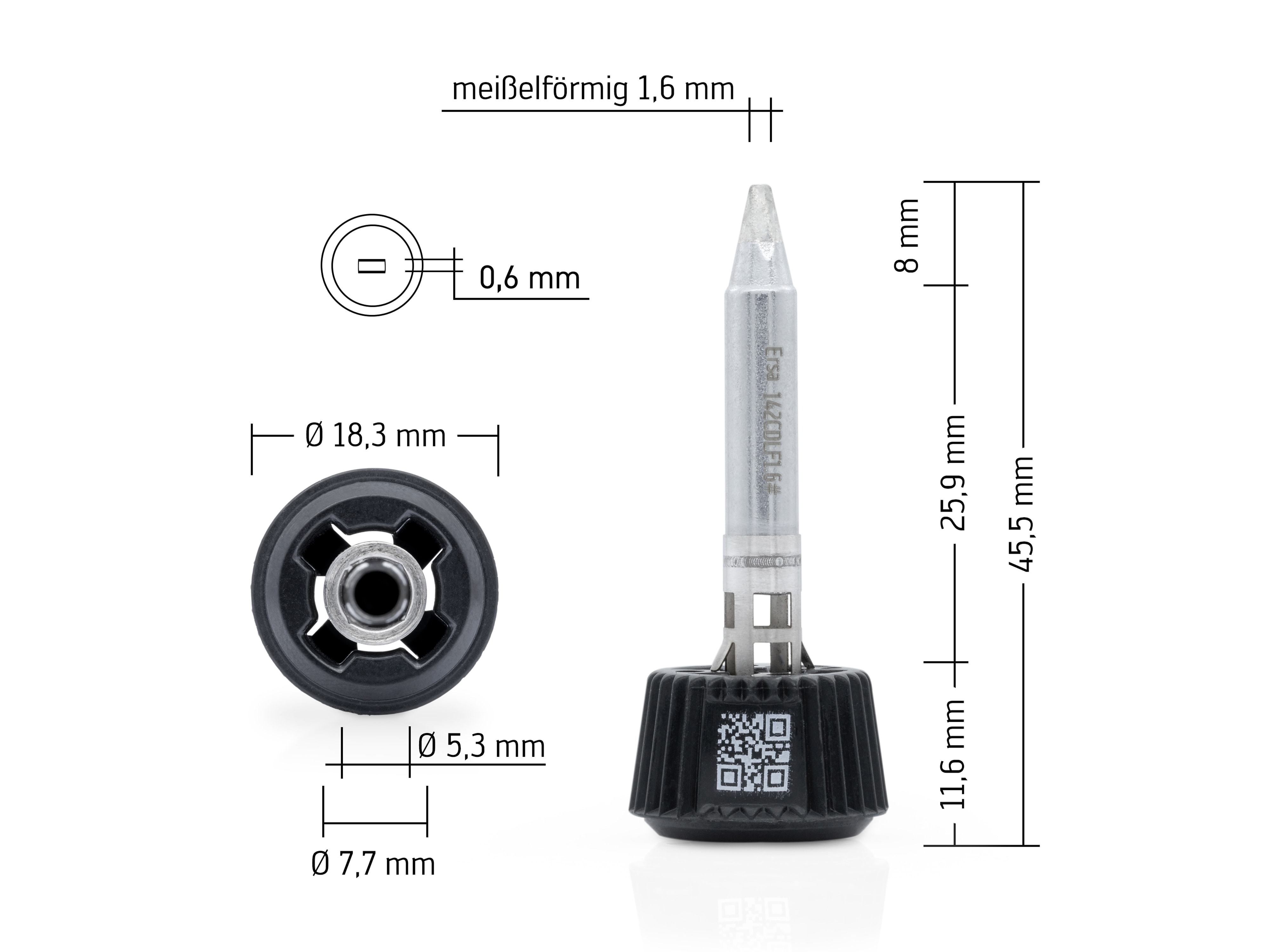 ERSA Lötspitze, 0142CDLF16/SB, meißelförmig, 1,6 mm ERSA Lötspitze, 0142CDLF16/SB, meißelförmig, 1,6 mm