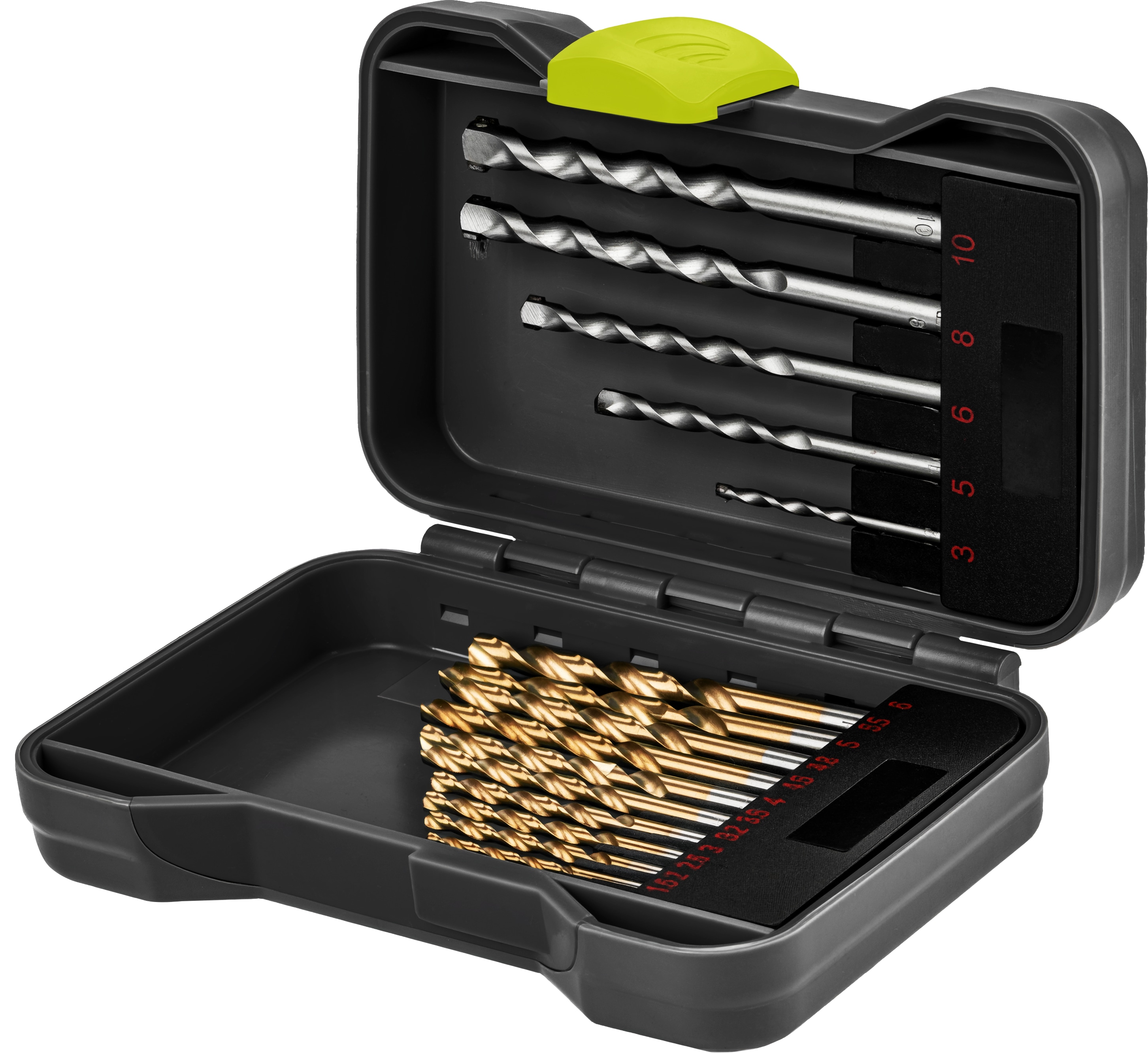 GOOBAY TOOLS Metall- & Steinbohrer-Set, 77848, 1,5-10 mm, 17-teilig