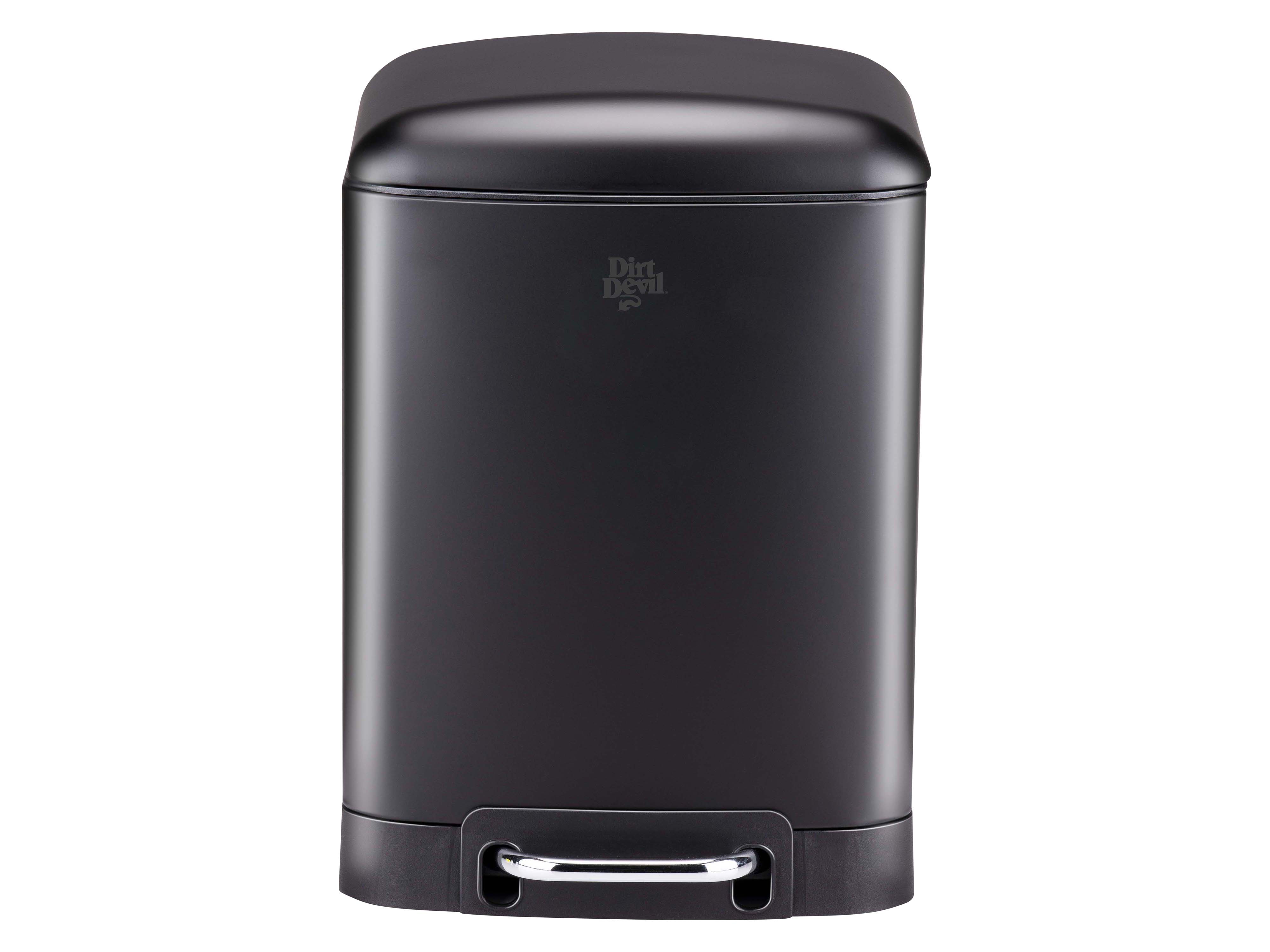 DIRT DEVIL Tretabfalleimer, 6 L, Soft Close, Edelstahl, schwarz