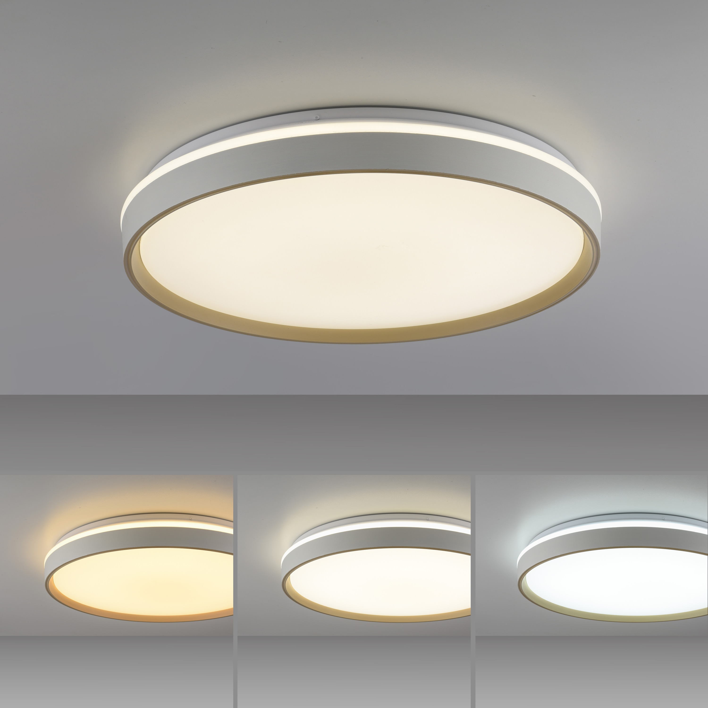 JUST LIGHTLED-Deckenleuchte 14278-39, 34W, CCT, 4600lm, IP20, weiß/sand