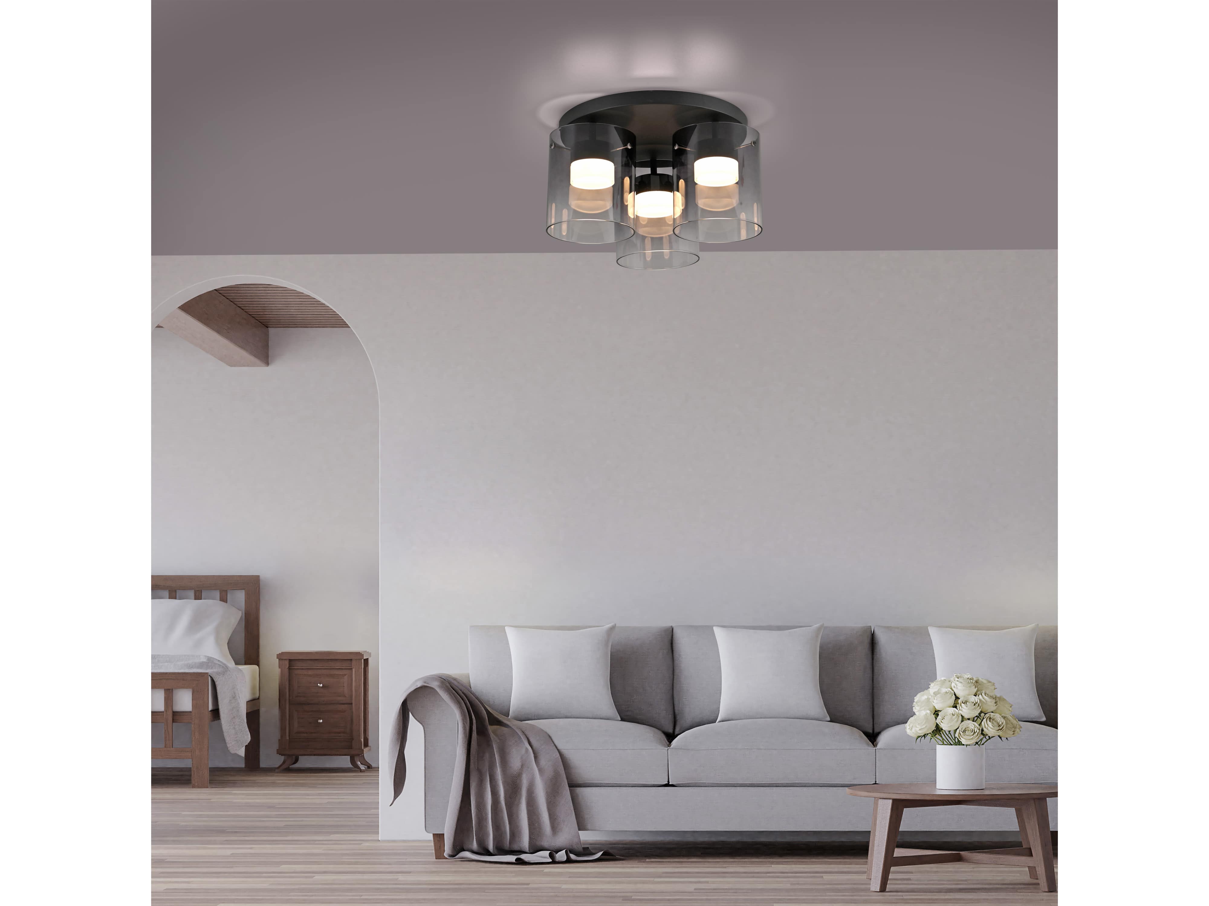 JUST LIGHT LED-Deckenleuchte 14041-18, 7,5W, 800lm, 3000K, schwarz