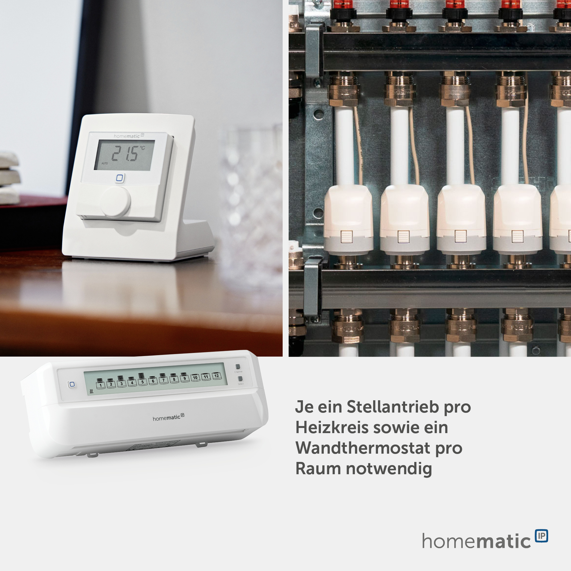 HOMEMATIC IP Smart Home 153621A0, Fußboden- Heizungsaktor, 12-fach, motorisch HOMEMATIC IP Smart Home 153621A0, Fußboden- Heizungsaktor, 12-fach, motorisch