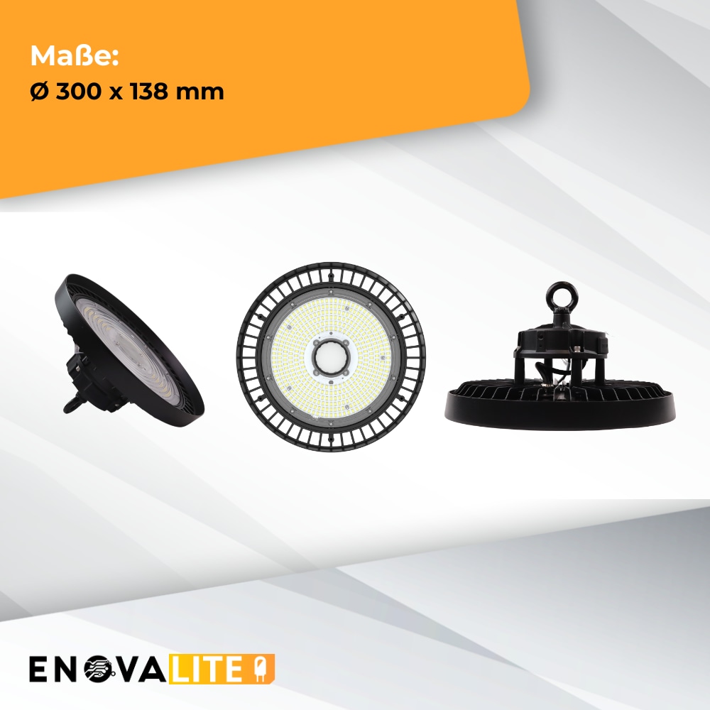 ENOVALITE LED-HighBay-Leuchte, UFO, EEK: C, 100W, 17000lm, 5000K, schwarz ENOVALITE LED-HighBay-Leuchte, UFO, EEK: C, 100W, 17000lm, 5000K, schwarz
