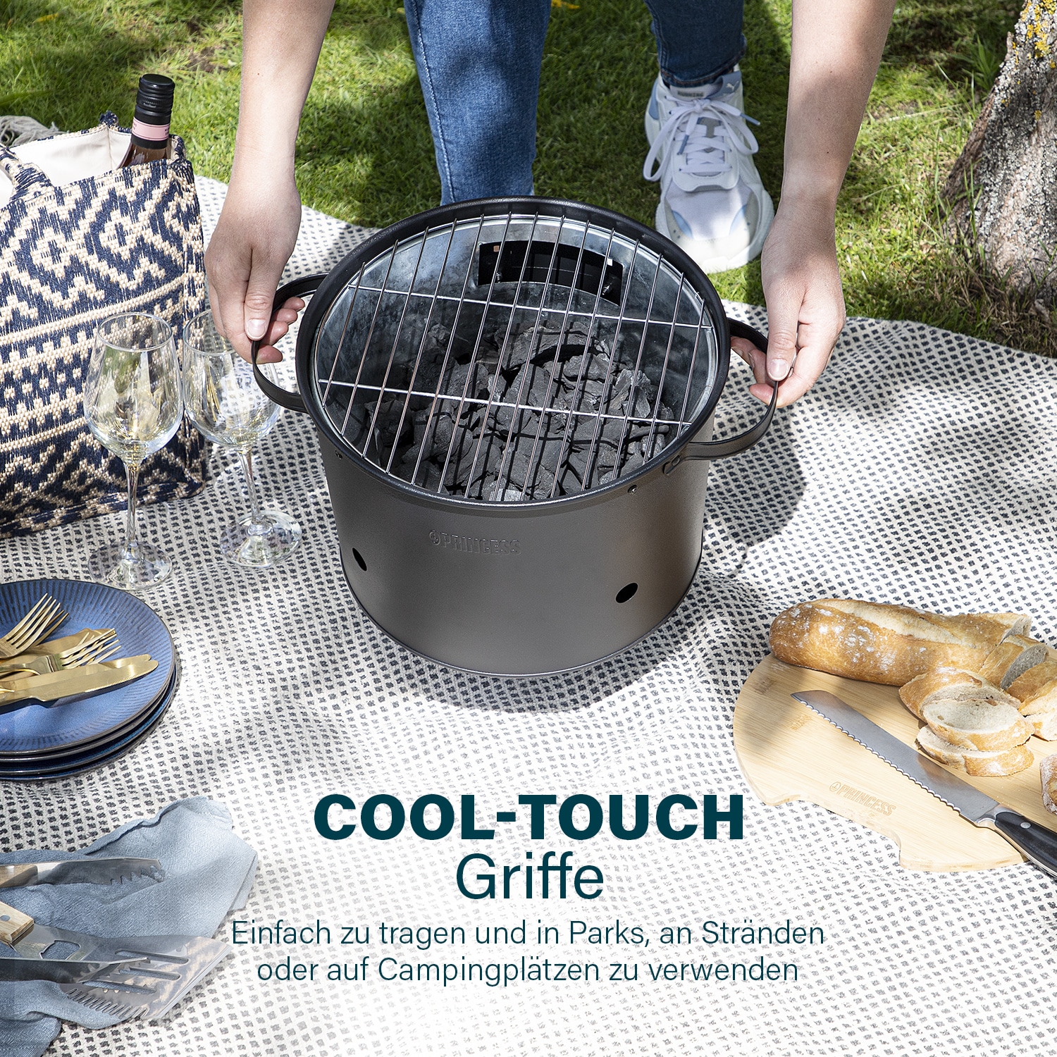 PRINCESS Elektrogrill 112240 Hybrid Grill, Ø 32 cm, 1400 W