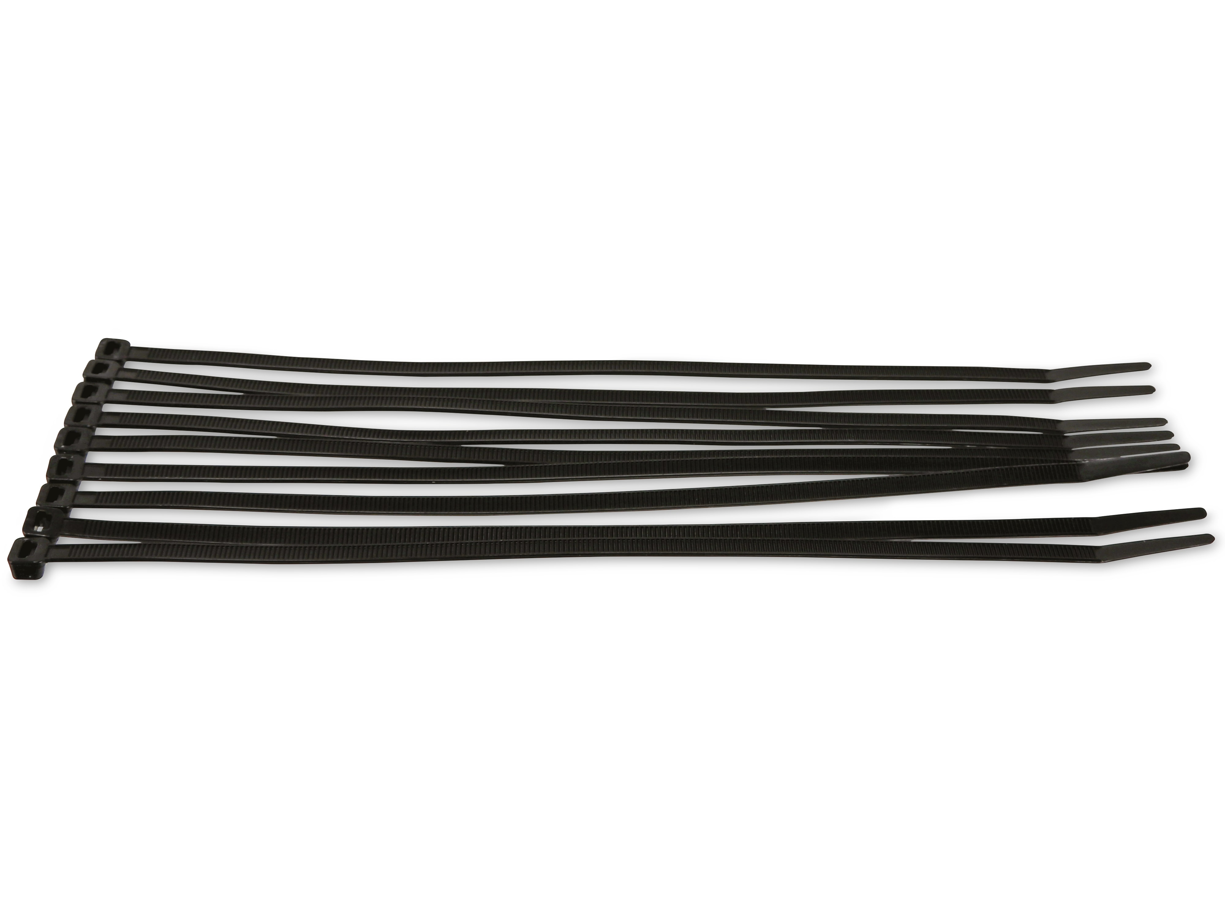 KSS Kabelbinder-Sortiment Polyamid 6.6, schwarz, 280x7,6, UV-beständig, 100 Stück