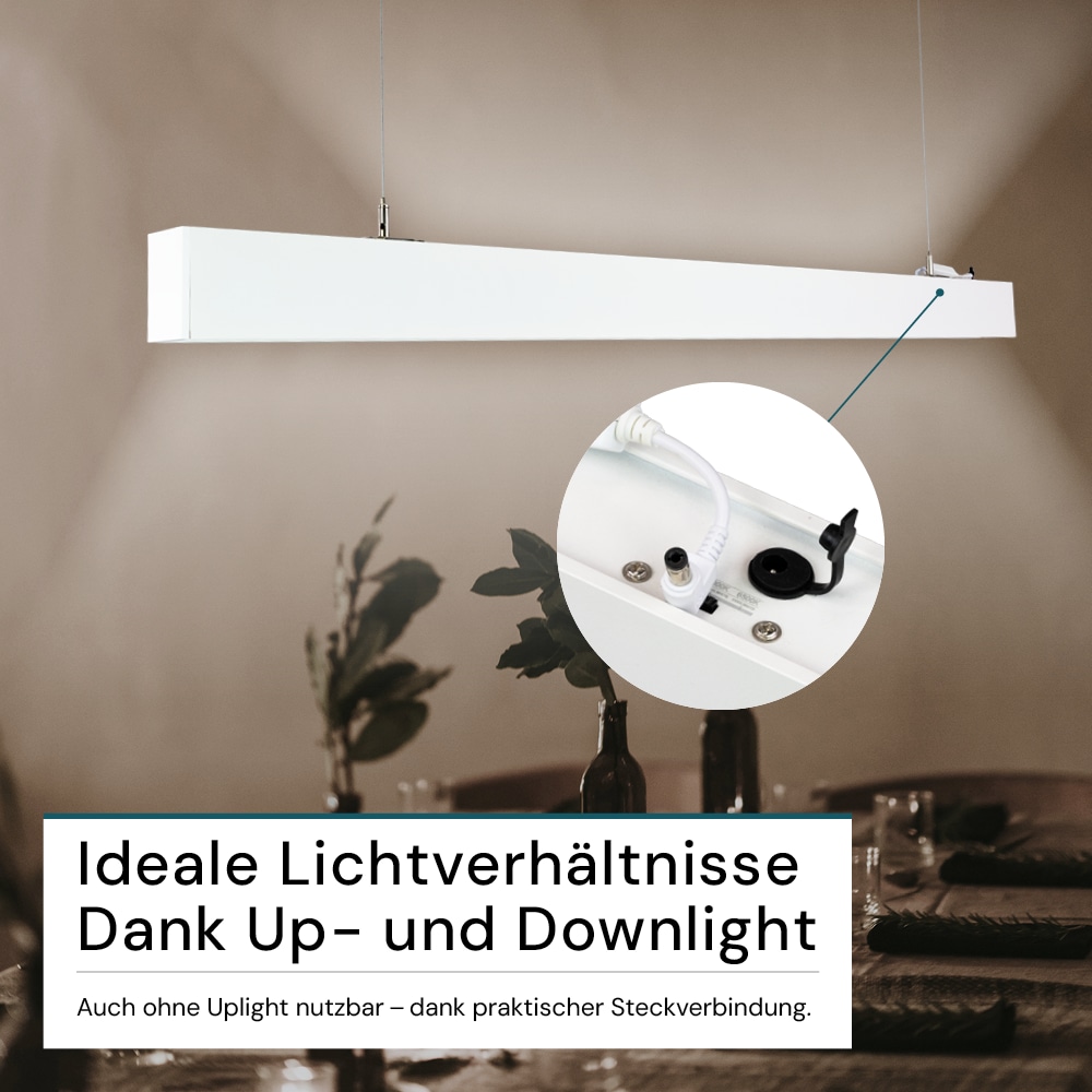 LUXULA LED-Büro-/Tresenleuchte, 30W, 3000/4000/6500K, EEK: E, 3600lm, IP20, weiß
