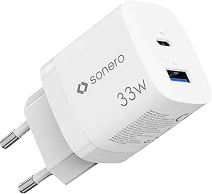 SONERO USB-C & USB-A GaN Ladegerät, X-PS121, 2 Port, 33W, weiß SONERO USB-C & USB-A GaN Ladegerät, X-PS121, 2 Port, 33W, weiß