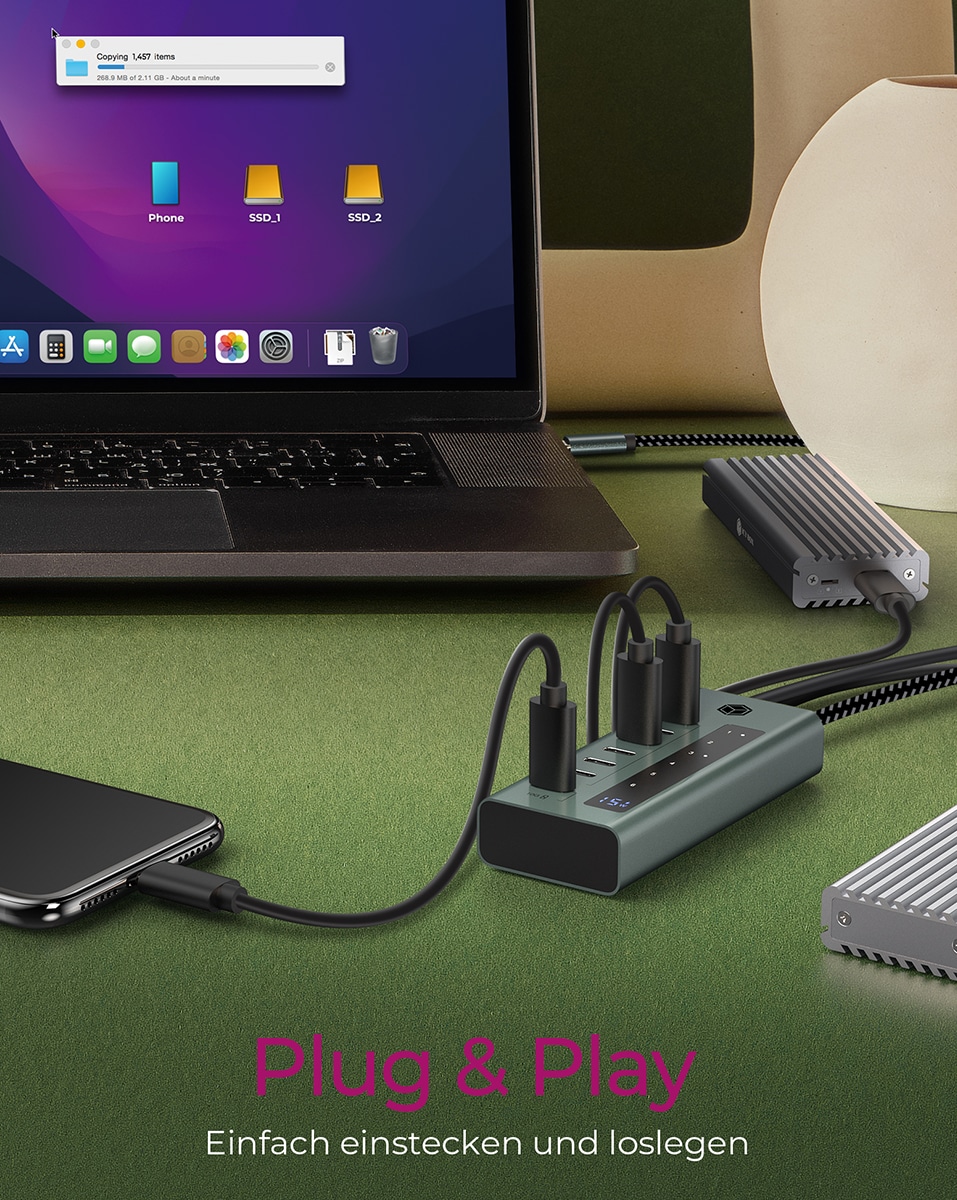 ICY BOX USB 3.2 HUB IB-HUB1457-C31 7Port