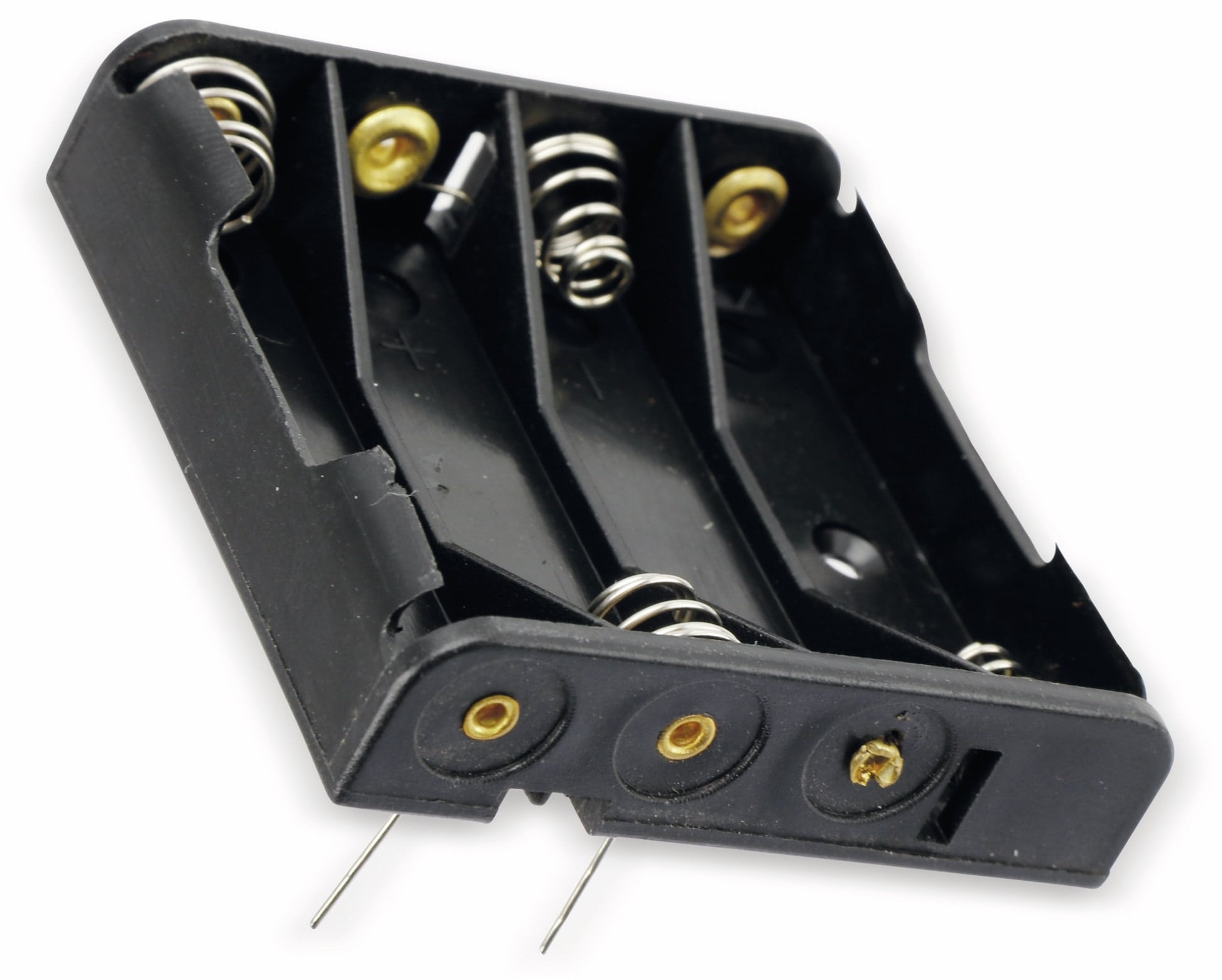 Batteriehalter, 4 x Micro AAA, Printanschluss Batteriehalter, 4 x Micro AAA, Printanschluss