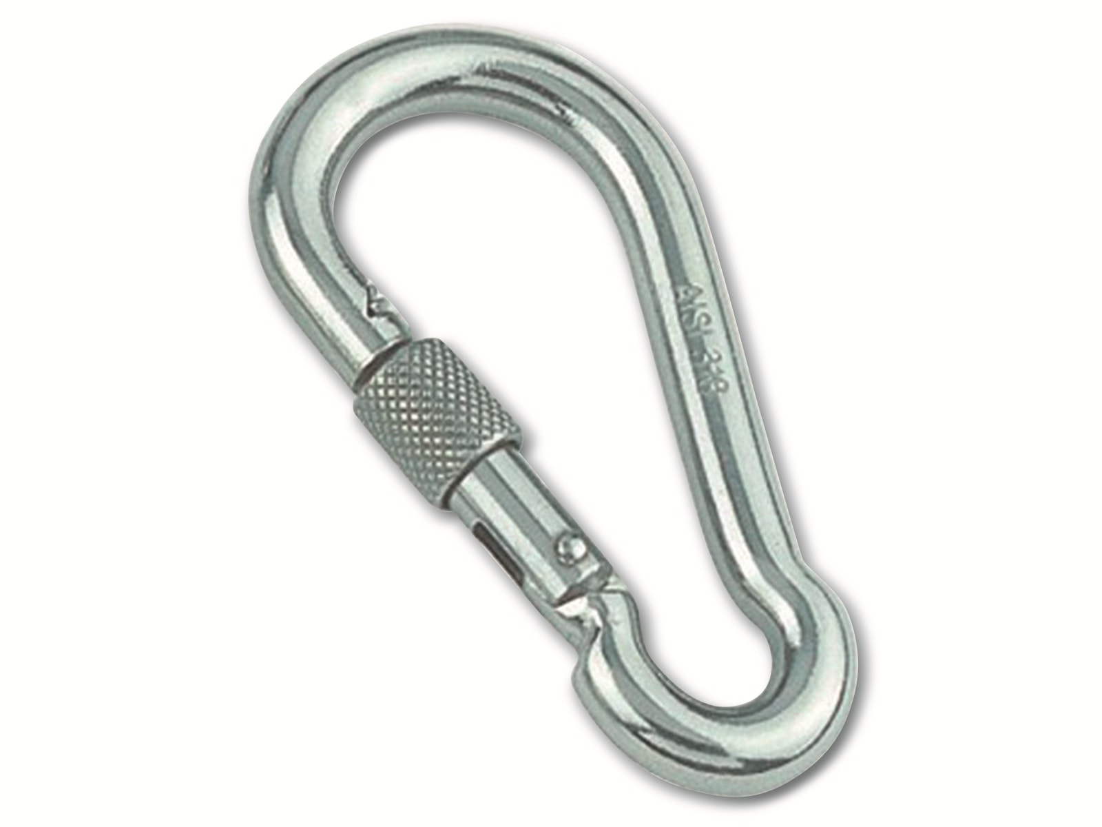 MARINETECH Karabinerhaken, Edelstahl A4, 6x60 mm, mit Sicherheitsmutter, 4 Stück