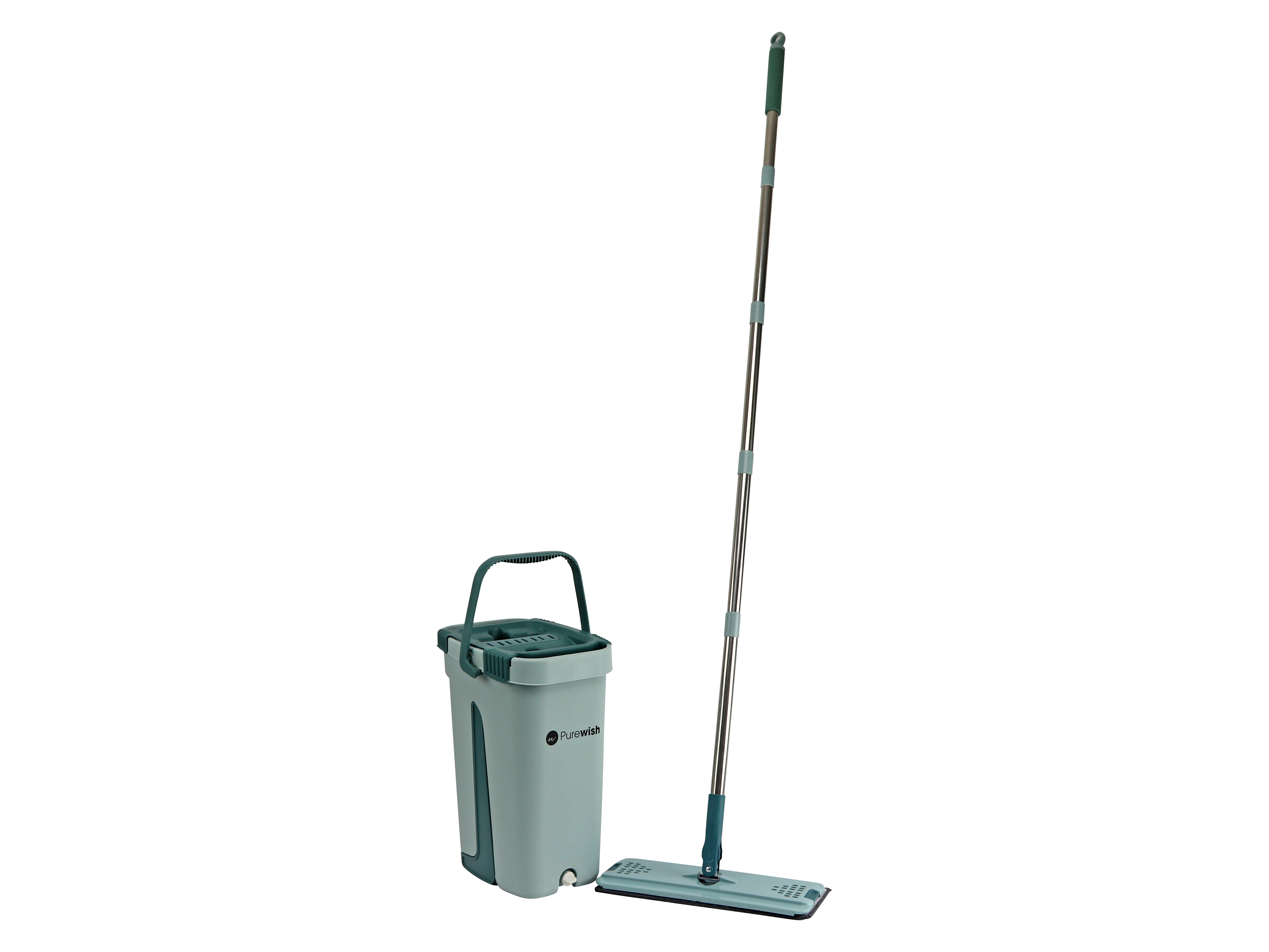PUREWISH Bodenwisch-Set mit Eimer und Wischbezügen