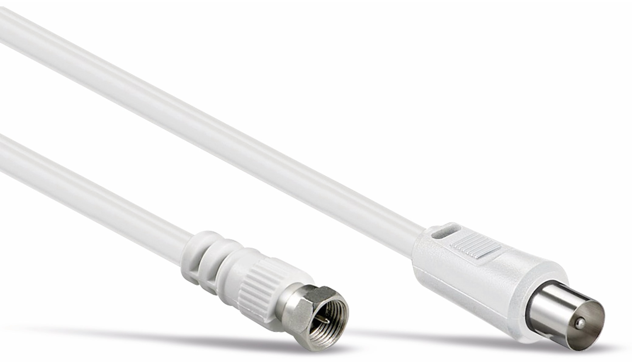 GOOBAY SAT-Antennenanschlusskabel F-Stecker/Koaxstecker, weiß, 2,5 m GOOBAY SAT-Antennenanschlusskabel F-Stecker/Koaxstecker, weiß, 2,5 m