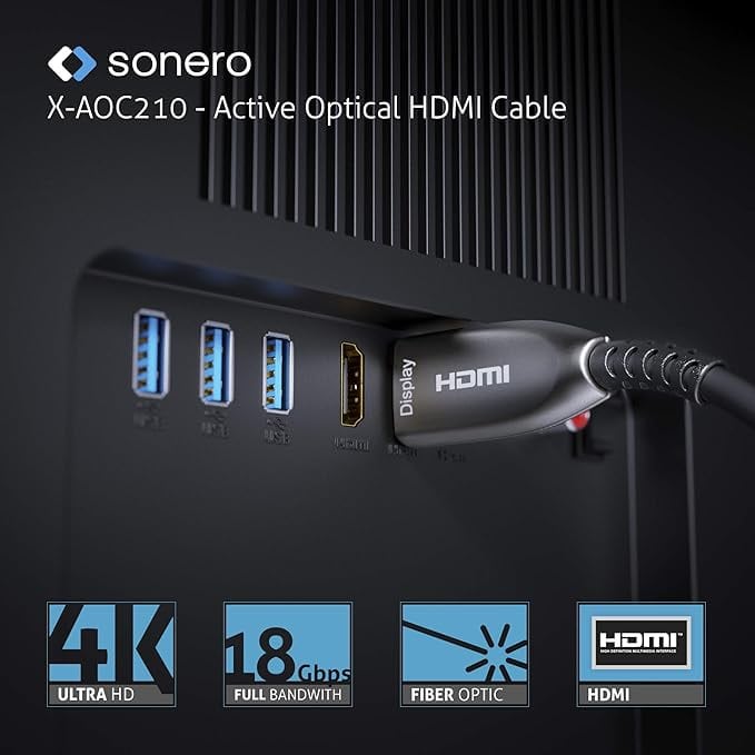 SONERO Aktives HDMI Kabel X-AOC210-300, AOC Extender Kabel 4K, 30m SONERO Aktives HDMI Kabel X-AOC210-300, AOC Extender Kabel 4K, 30m