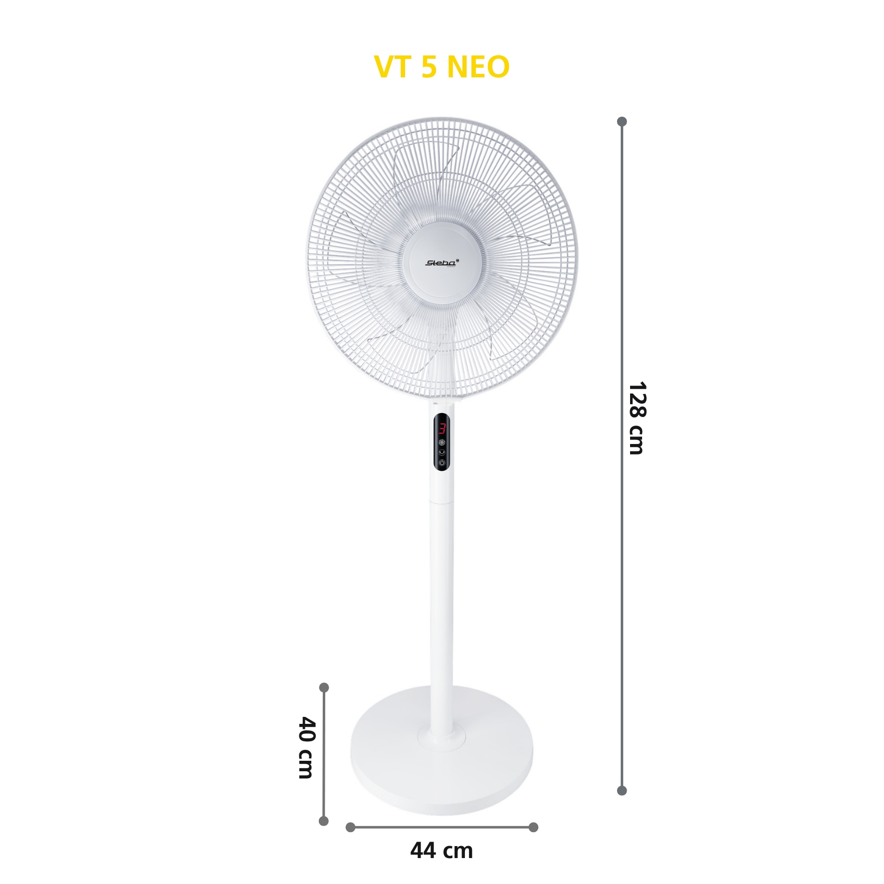 STEBA Standventilator VT 5 NEO, 3 Stufen, Timer, Oszillation, mit FB, weiß