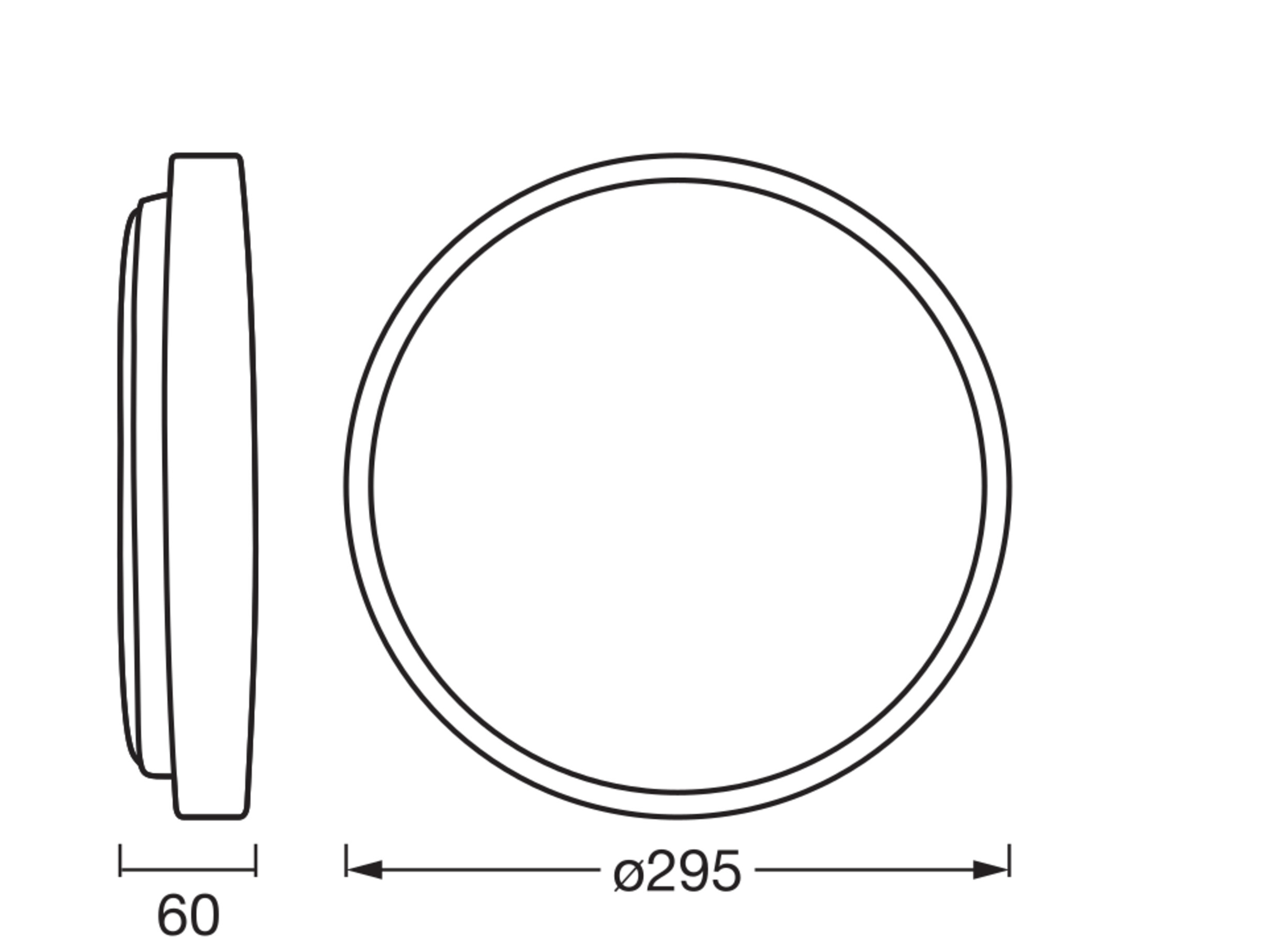 OSRAM LED-Deckenleuchte mit Holzring, 16 W, 3000 K, Dimmbar, EEK: E, 1000 lm, IP20, warmweiß