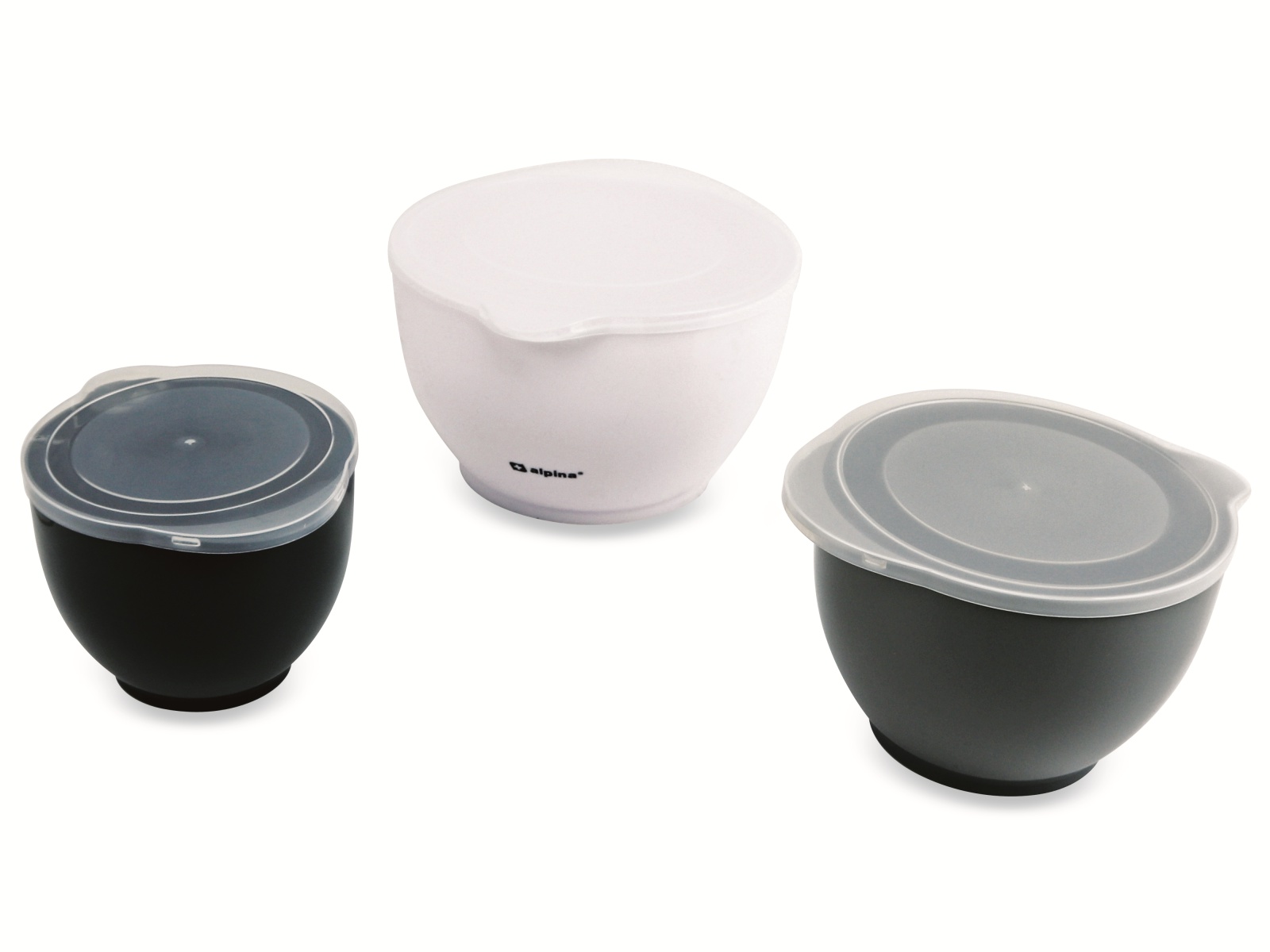 ALPINA Rührschüssel-Set, 6-teilig, 1,2 / 2 / 3,4 L